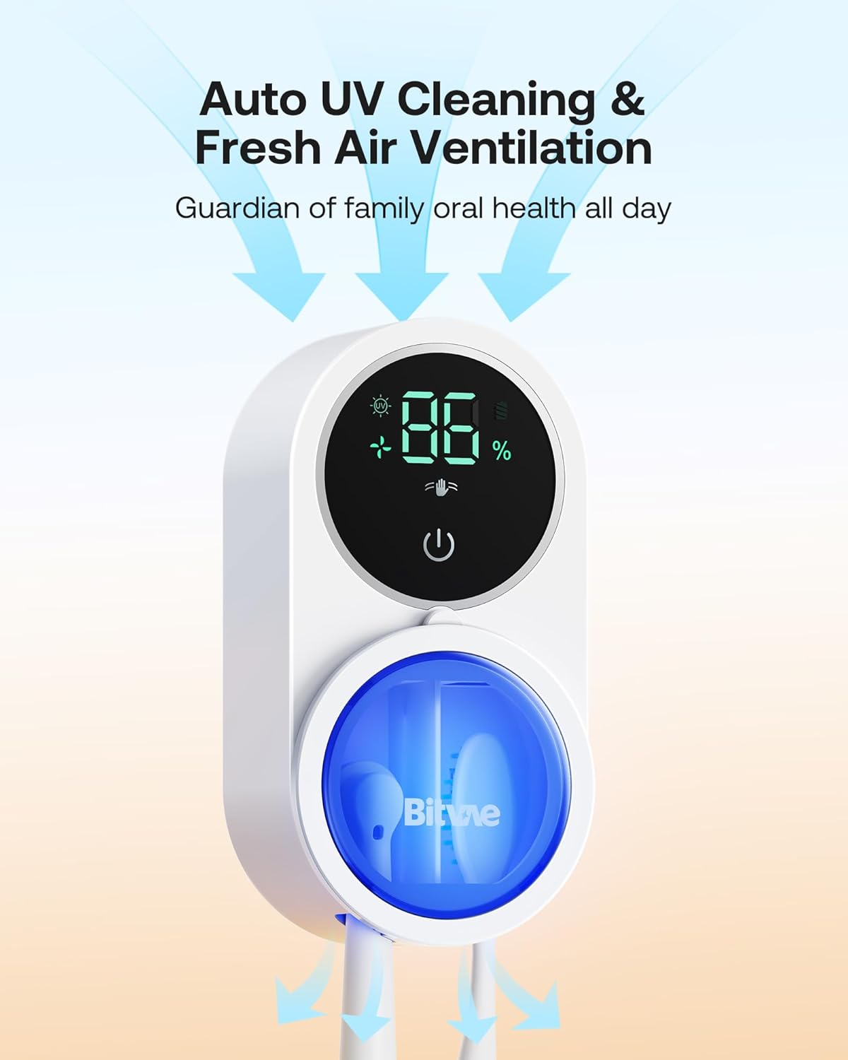 Bitvae Toothbrush Cleaner With LED Display Wall Mount Holder