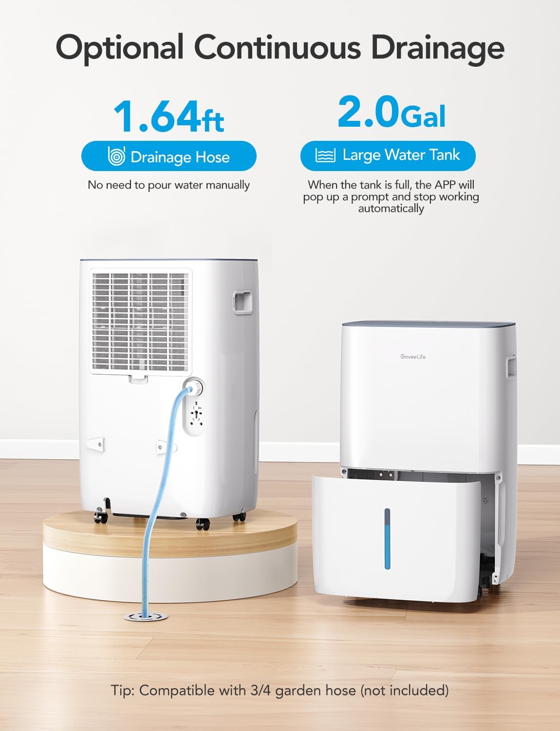 GoveeLife Dehumidifier 4500 Sq Ft Smart Auto Humidity Control