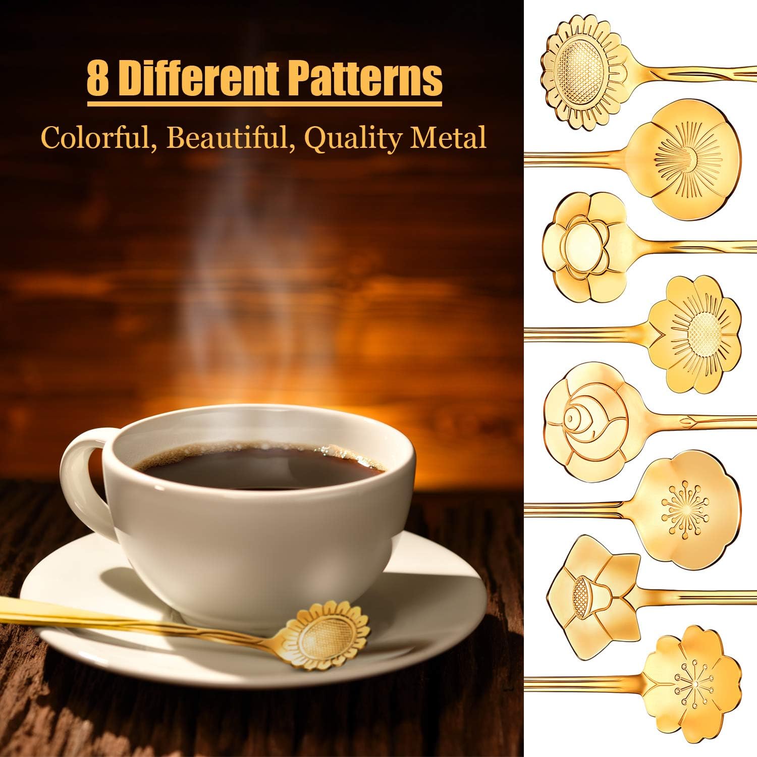 Chengu 8 Piece Flower Tea Coffee Spoons Set