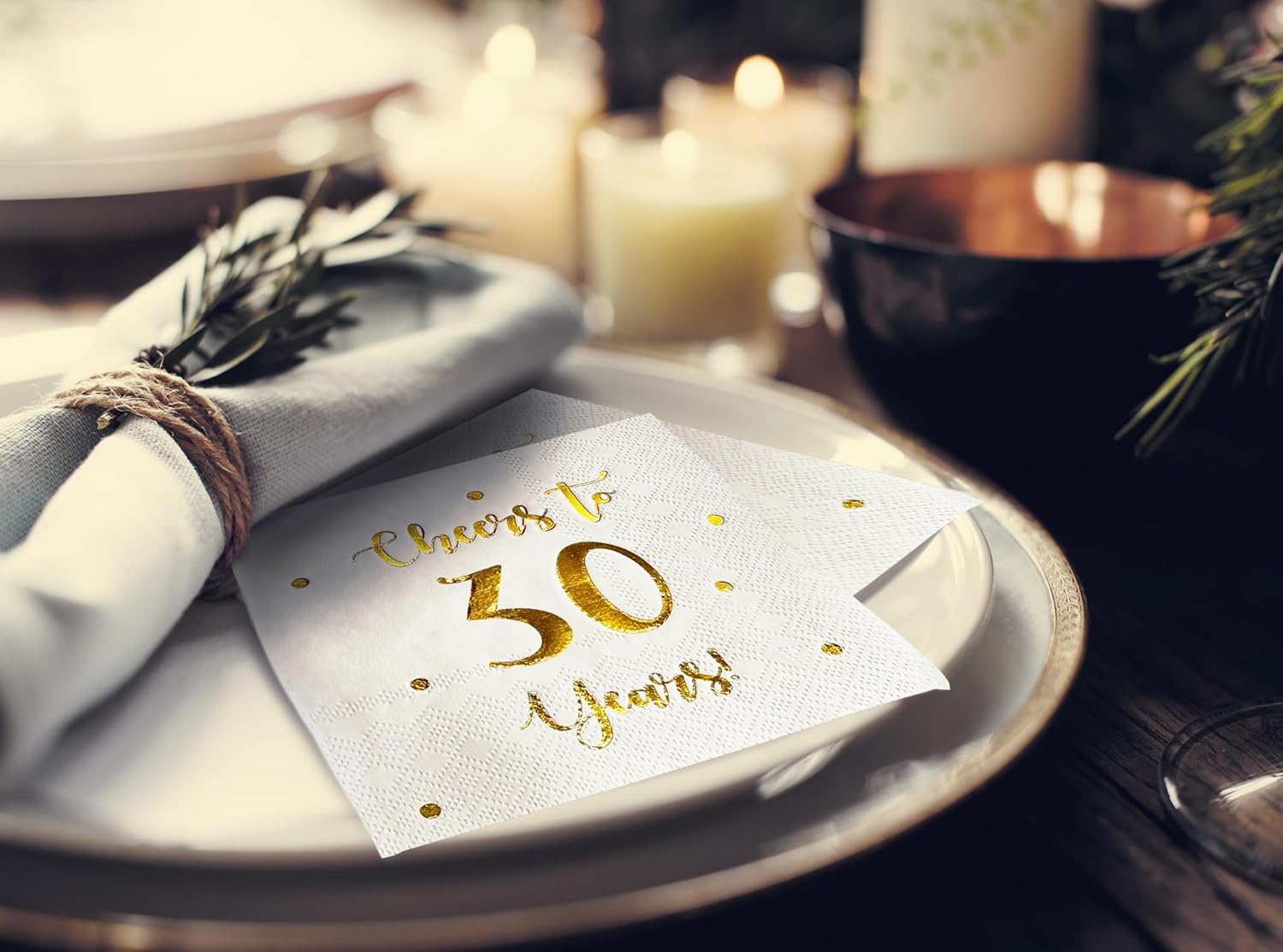 Cheers to 30 Years Cocktail Napkins 50-Pack