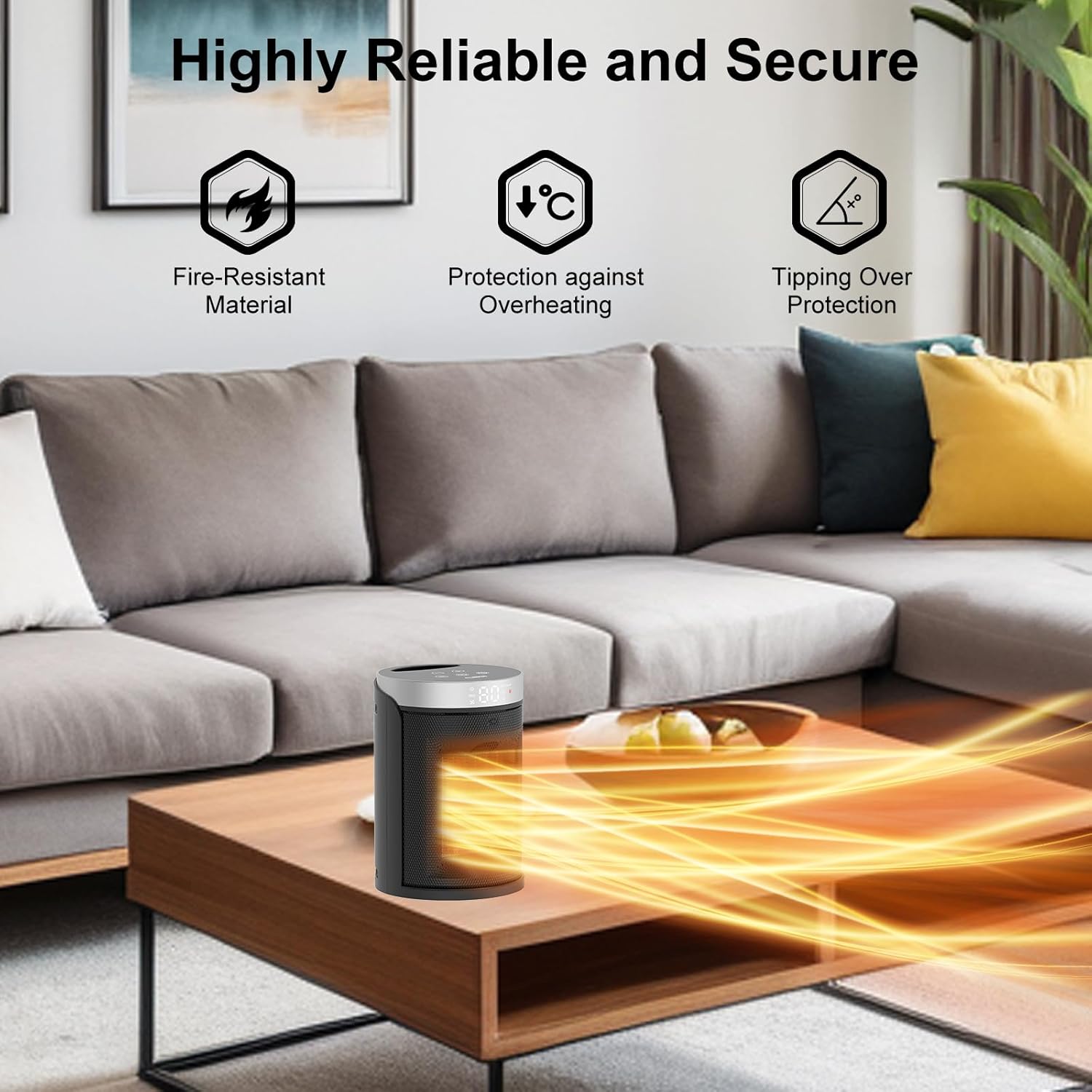 AUBKN 1500W Electric Space Heater with Remote Control and Thermostat