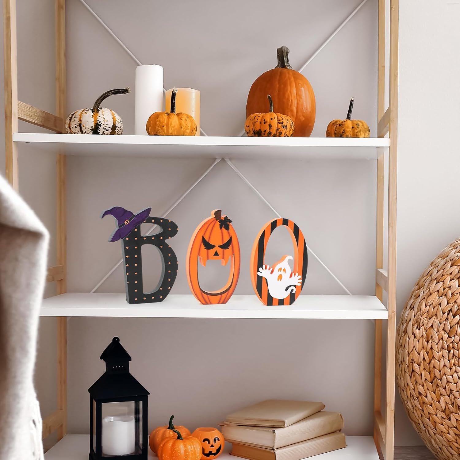 COCHIE BOO Halloween Signs Set of 3 Retro Decor