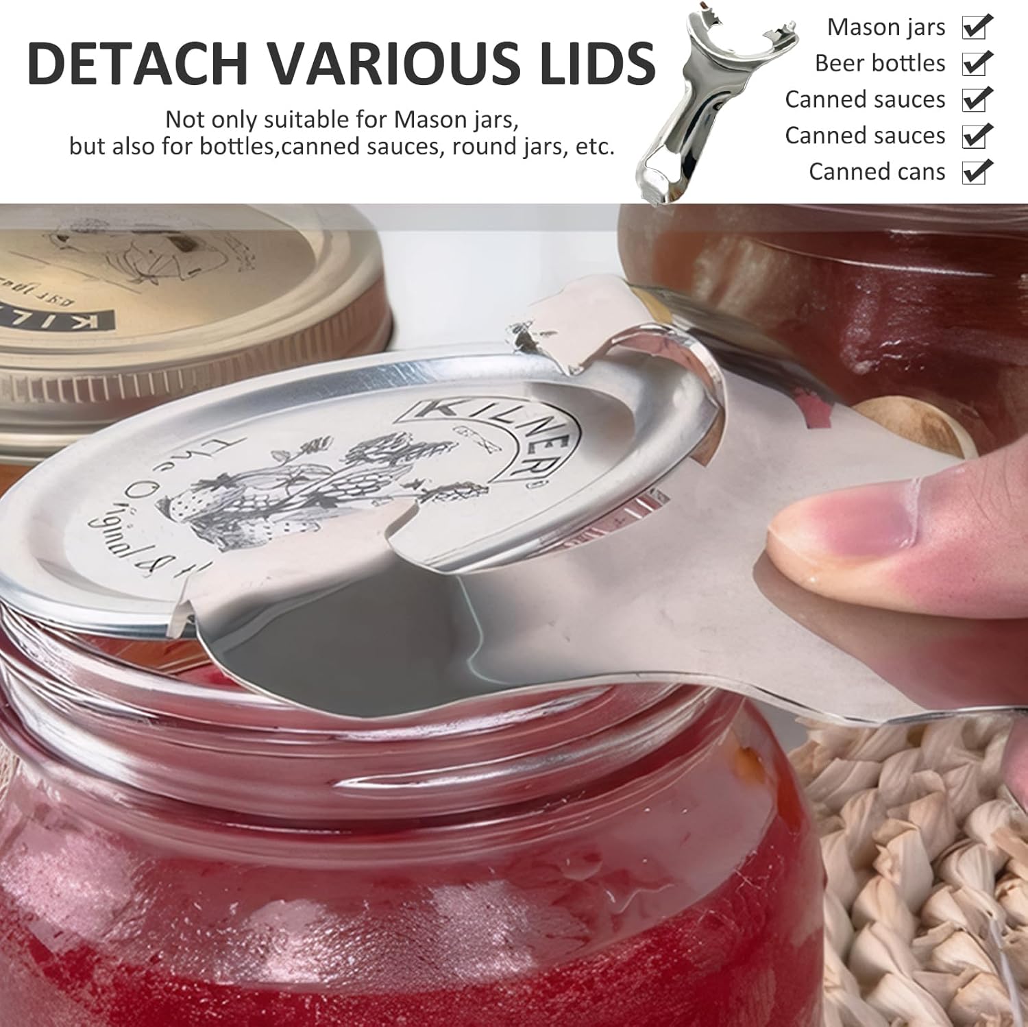 2 Pieces Mason Jar Opener Tool for Sealed Lids