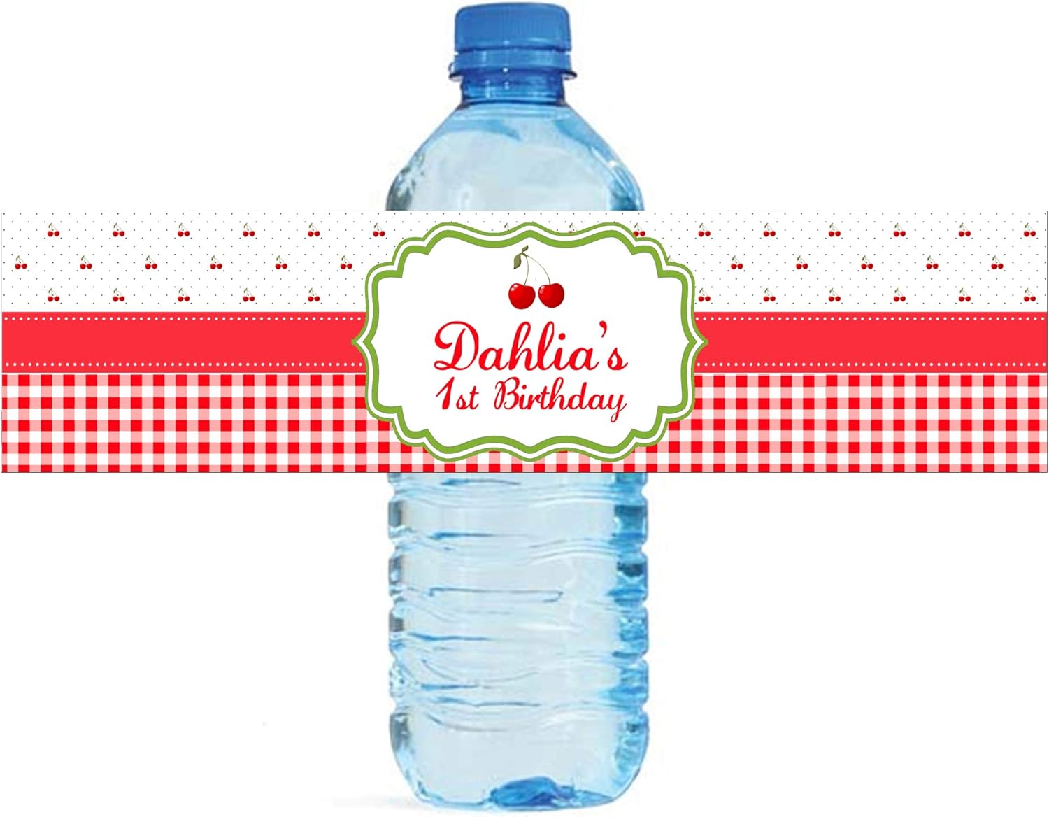 Cherry Themed Water Bottle Labels for Events