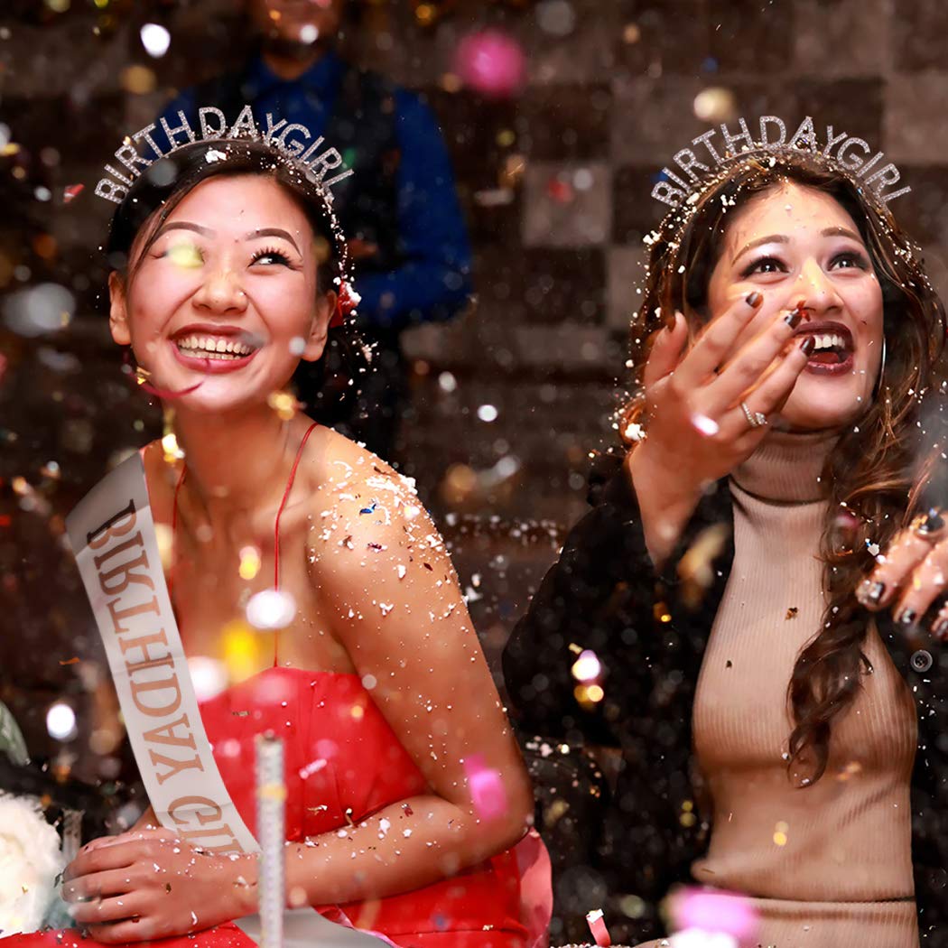 AOPRIE Birthday Girl Crown with Sash and Tiara