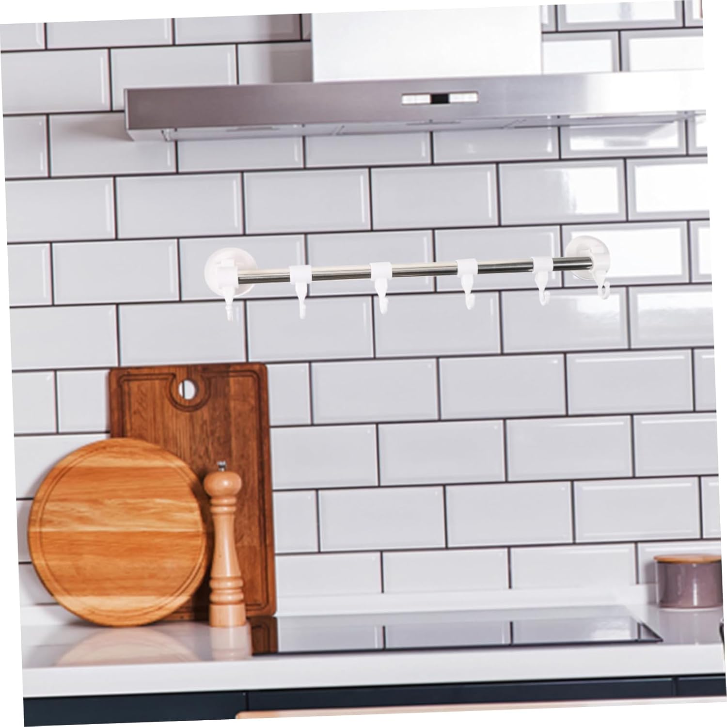 HOMSFOU Stainless Steel Suction Cup Towel Rack