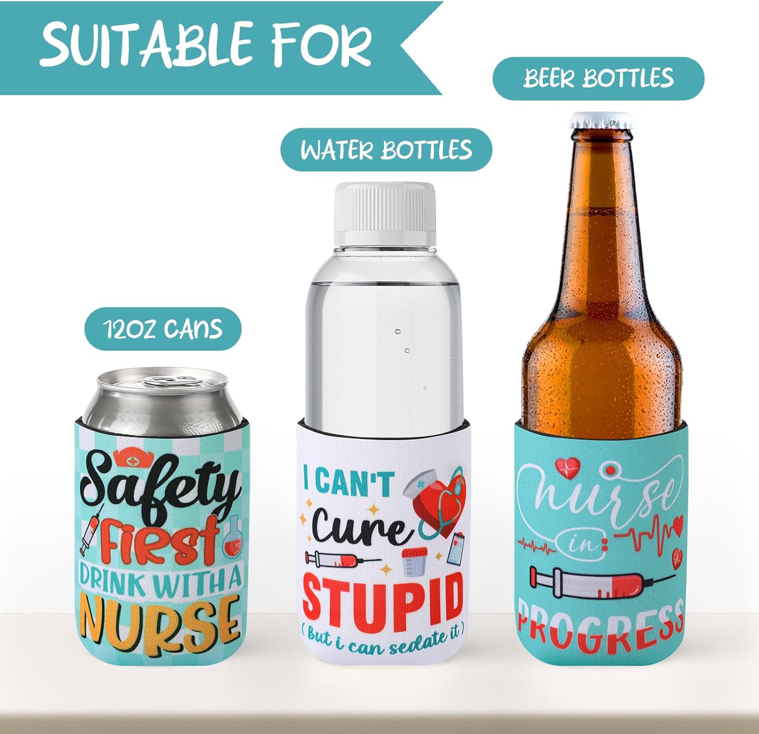 Nurses Week Funny Can Coolers 12 Pack Set