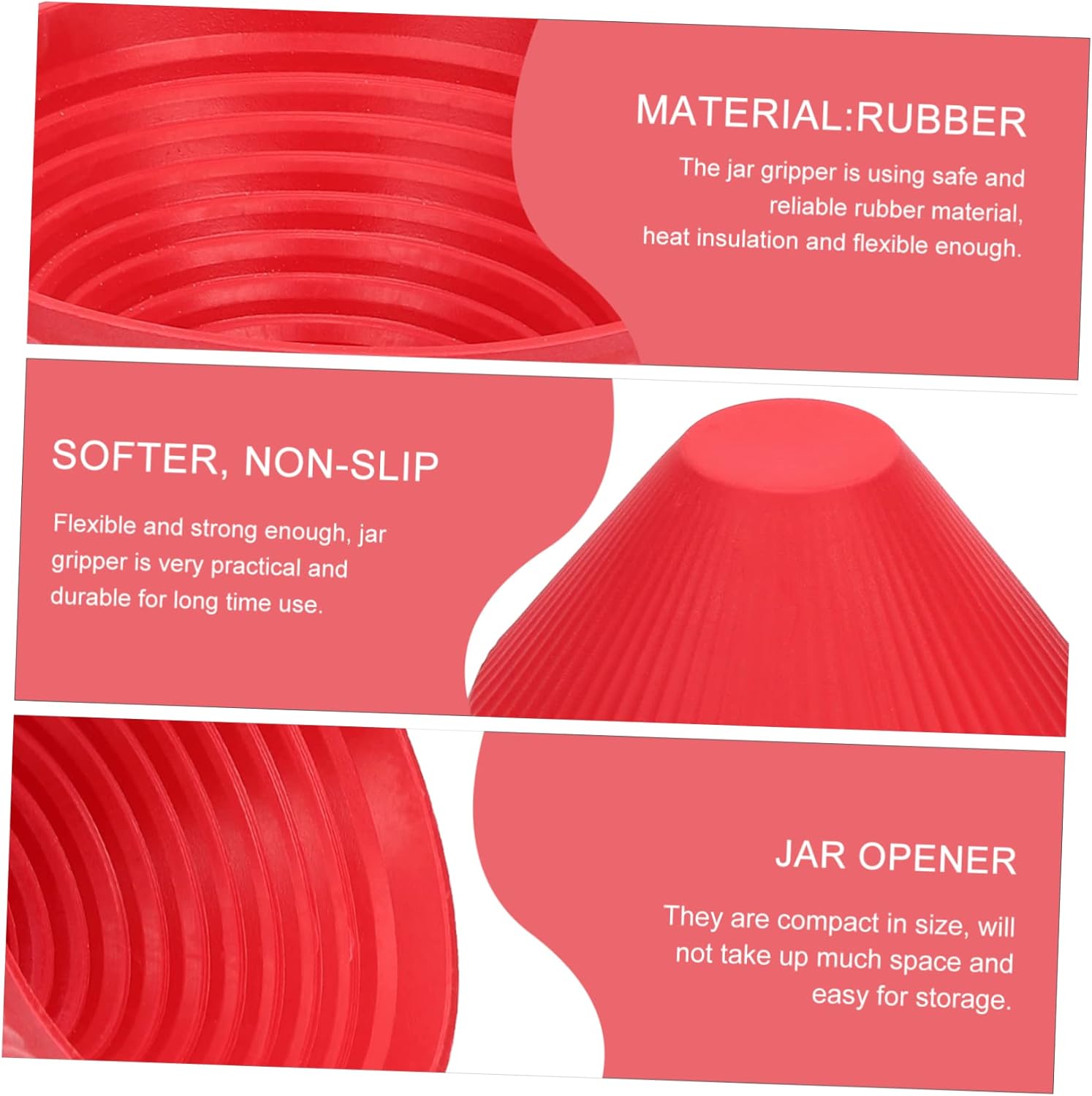 2 Sets Rubber Jar Openers with Grippers and Pads - 6pcs2 Set