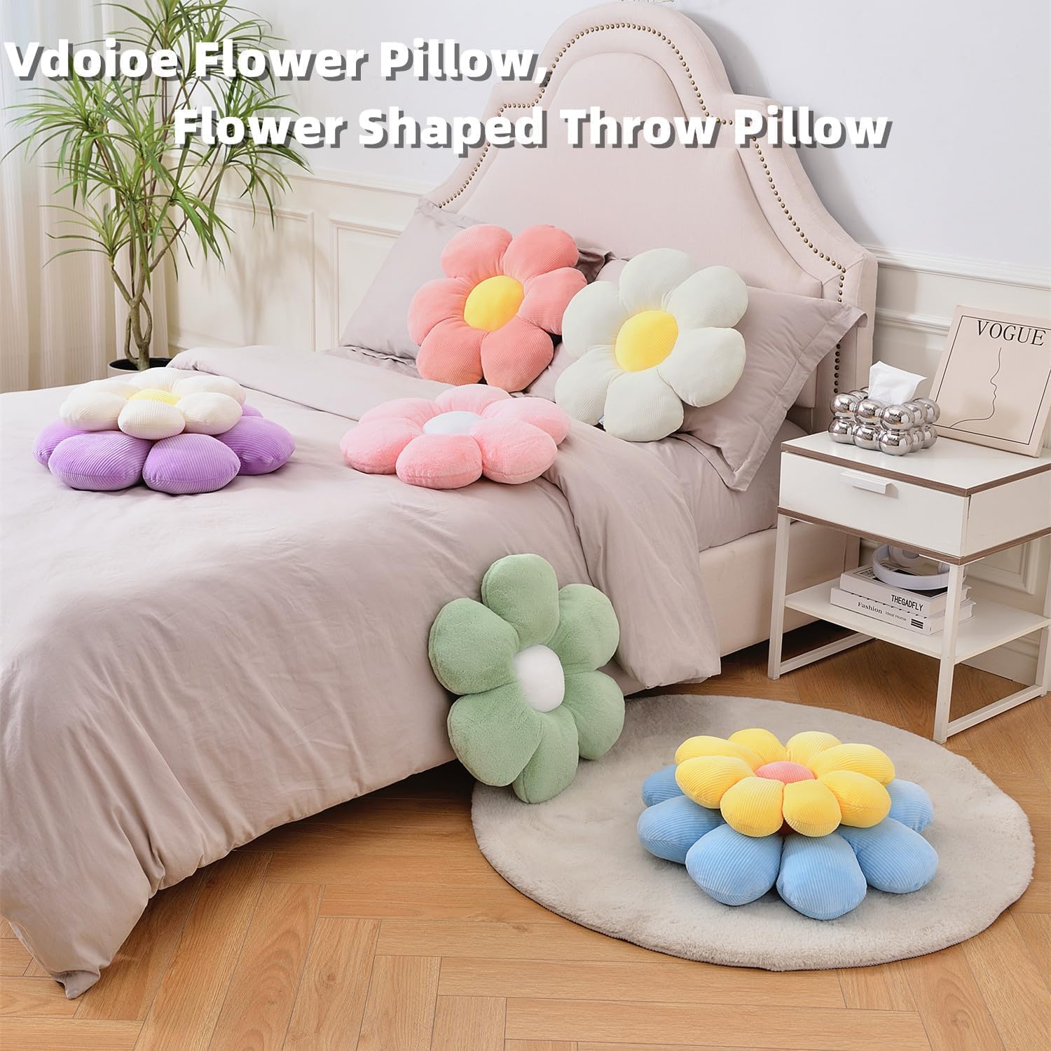 Cute Daisy Throw Pillow 196 Inch Flower Shaped Decorative Cushion