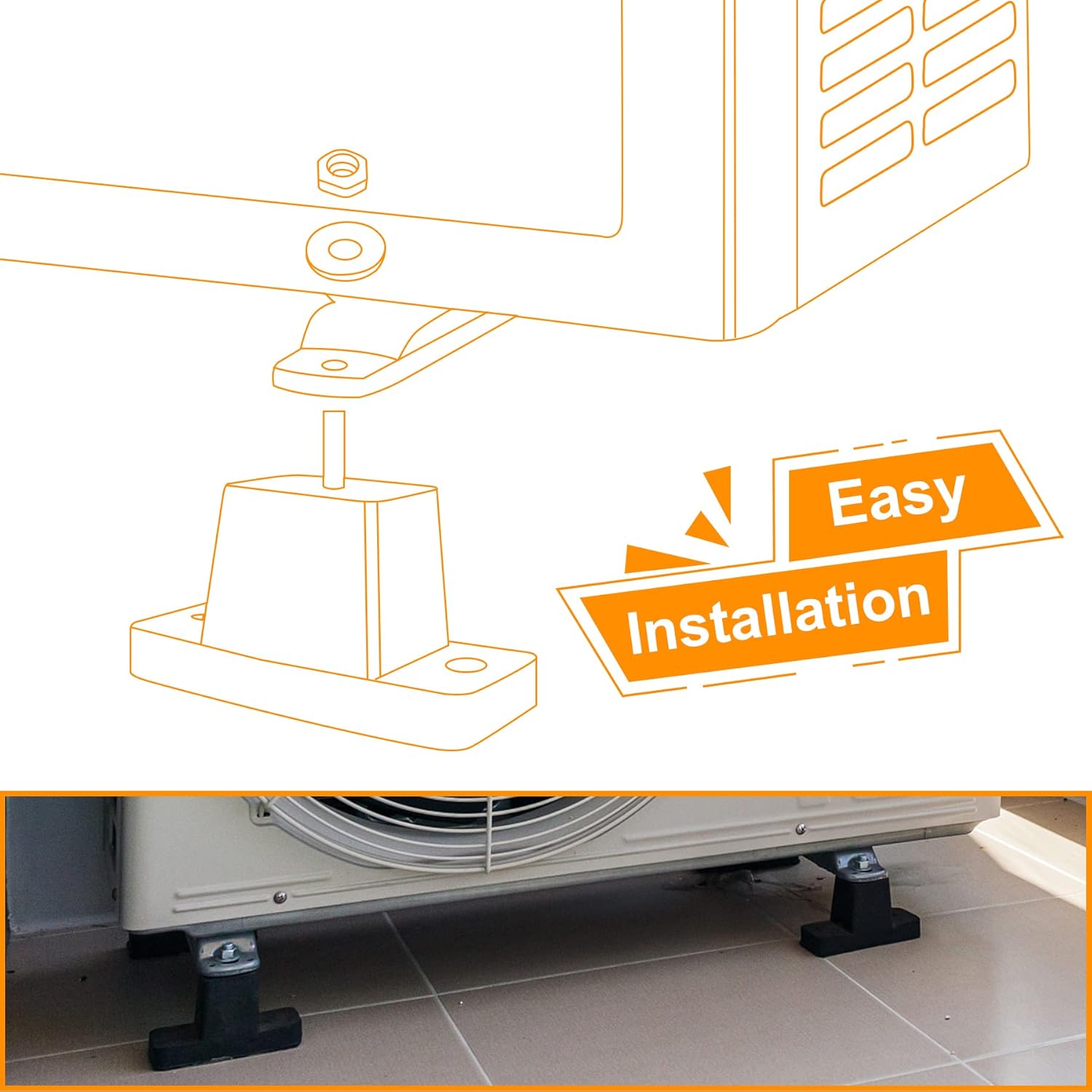4Pack Anti Vibration Rubber Pads for Mini Split Air Conditioner