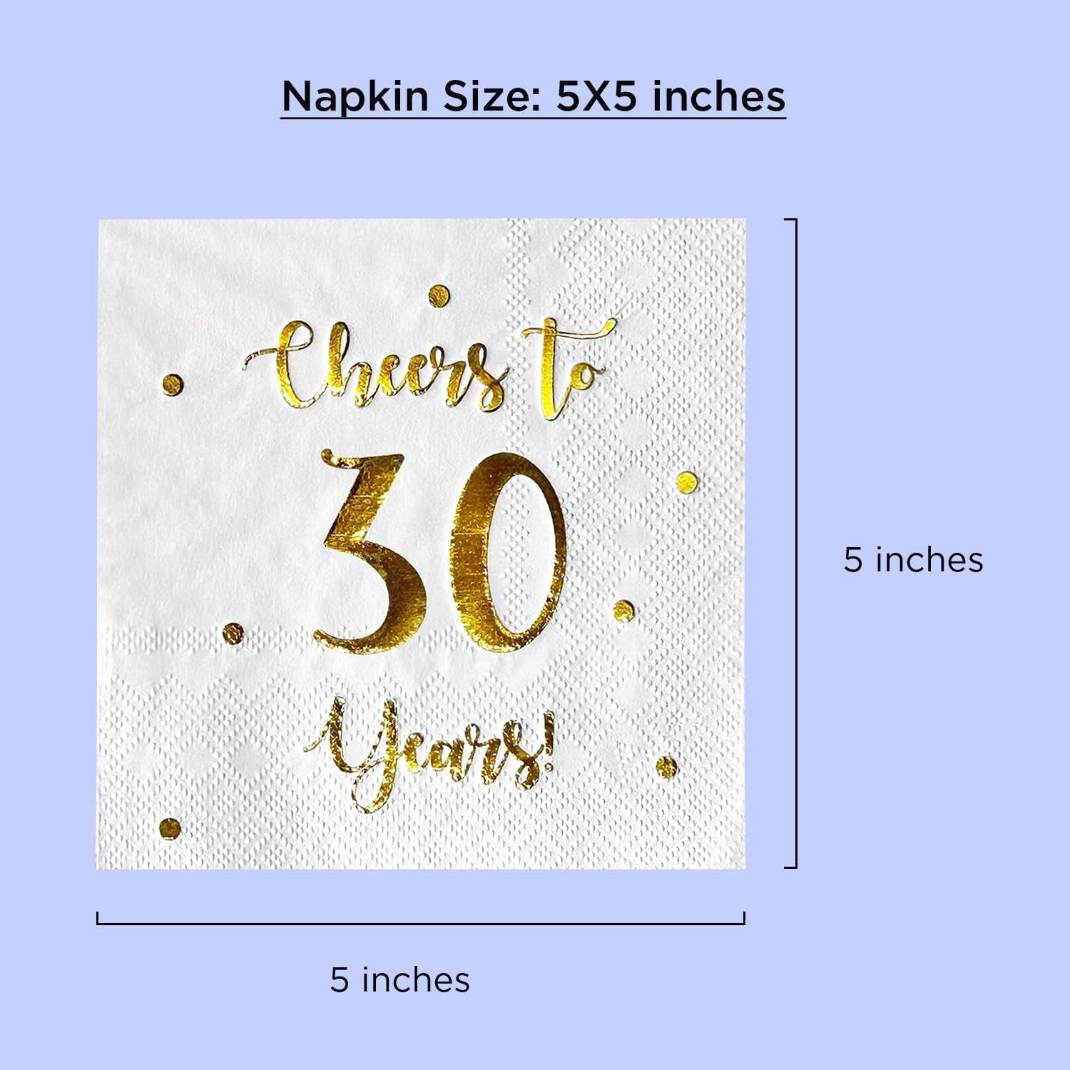 Cheers to 30 Years Cocktail Napkins 50-Pack