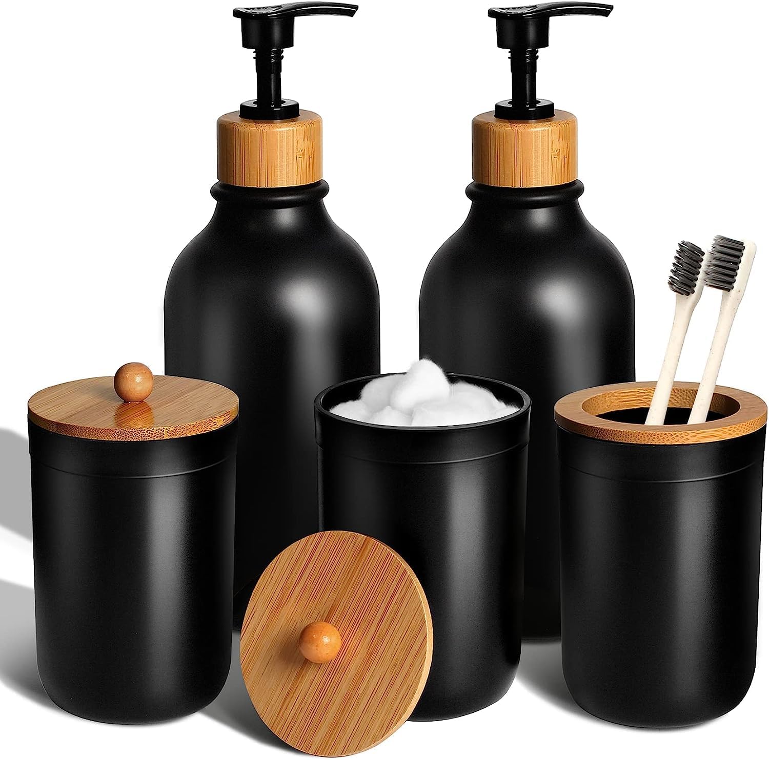 Black Matte Bathroom Accessories Set 5 Pcs