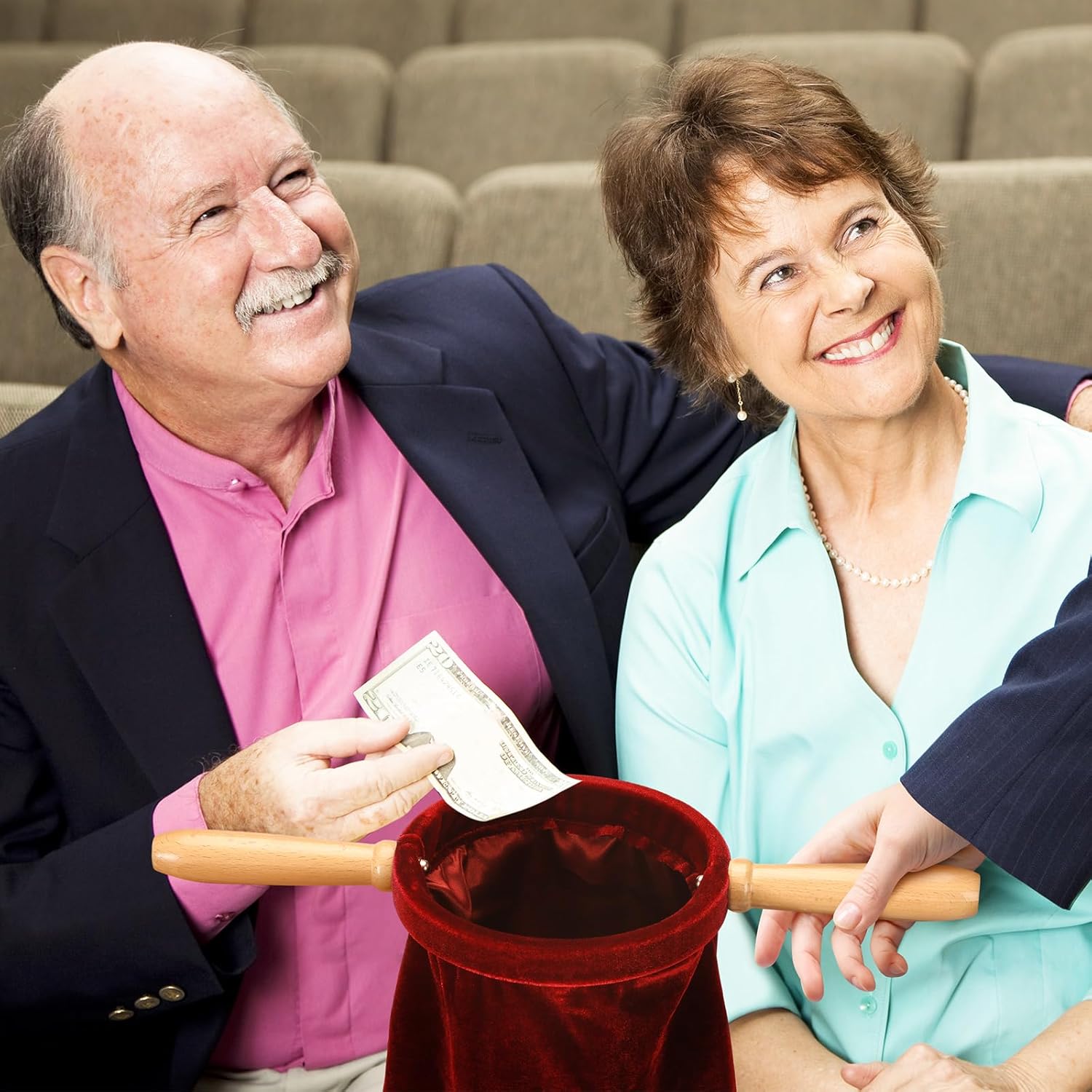 Tioncy Set of 2 Red Church Offering Bags with Handles