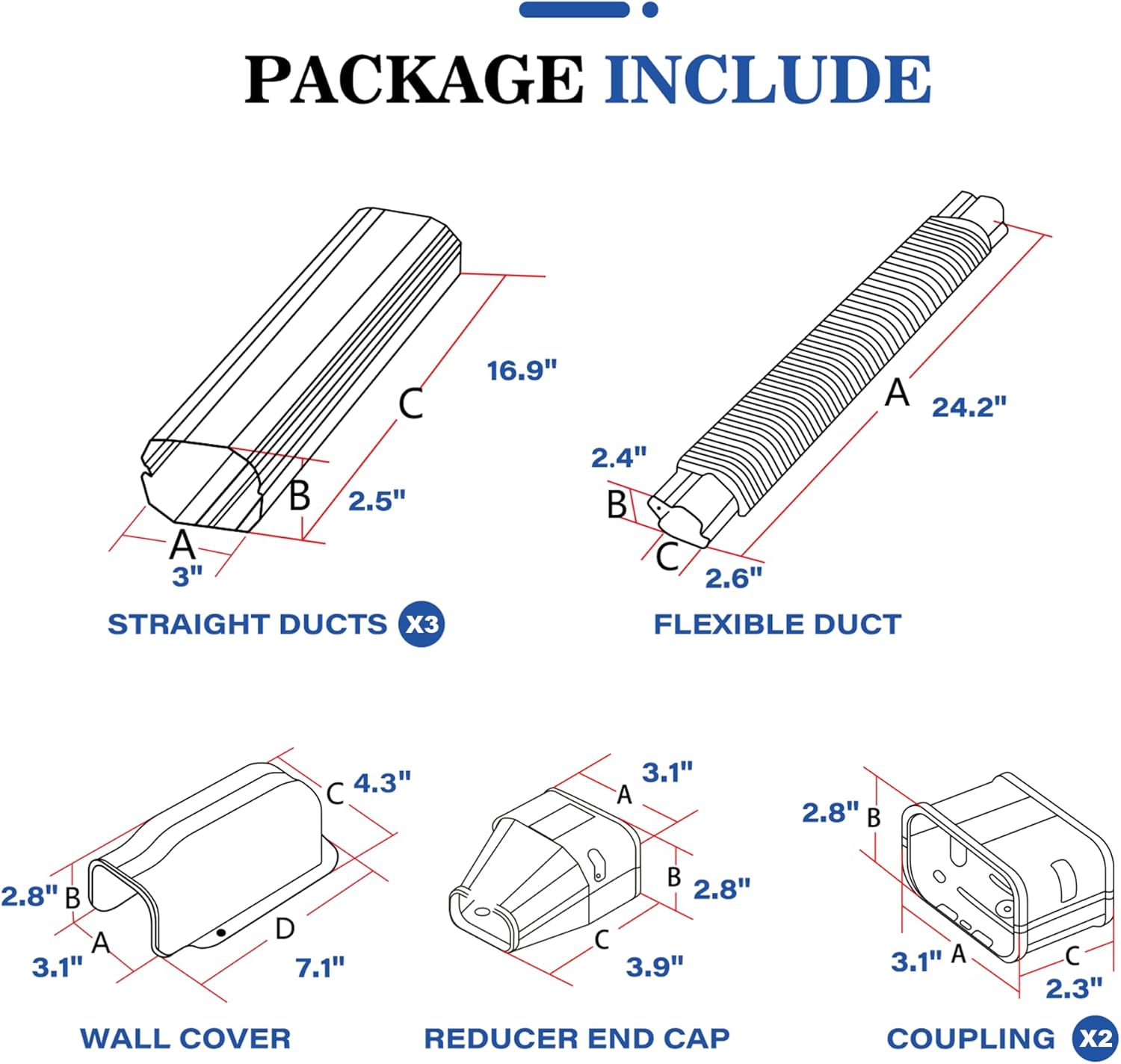LyPrem 42 Ft Mini Split Line Cover Kit White