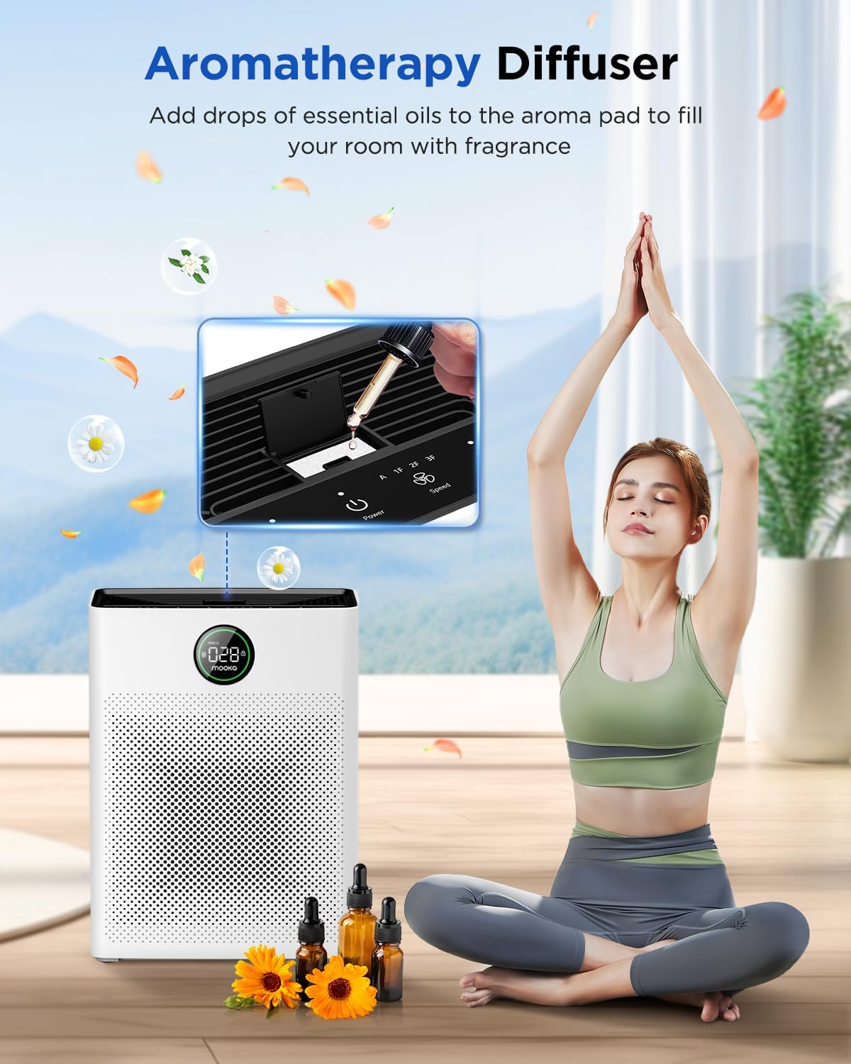 MOOKA PR1 HEPA Air Purifier for Large Room 2200 Sq Ft