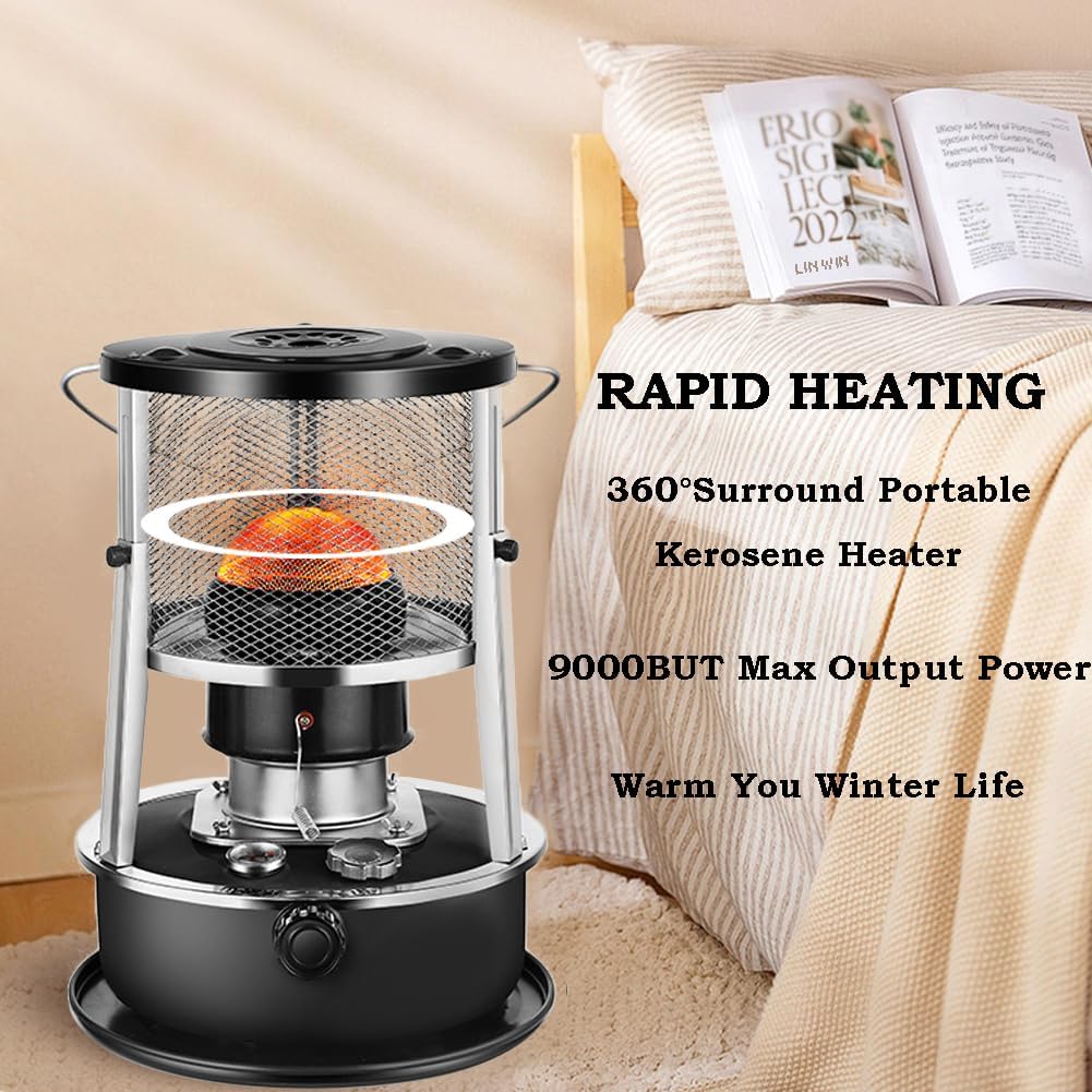 LINWIN 2 in 1 Kerosene Heater and Stove - Black
