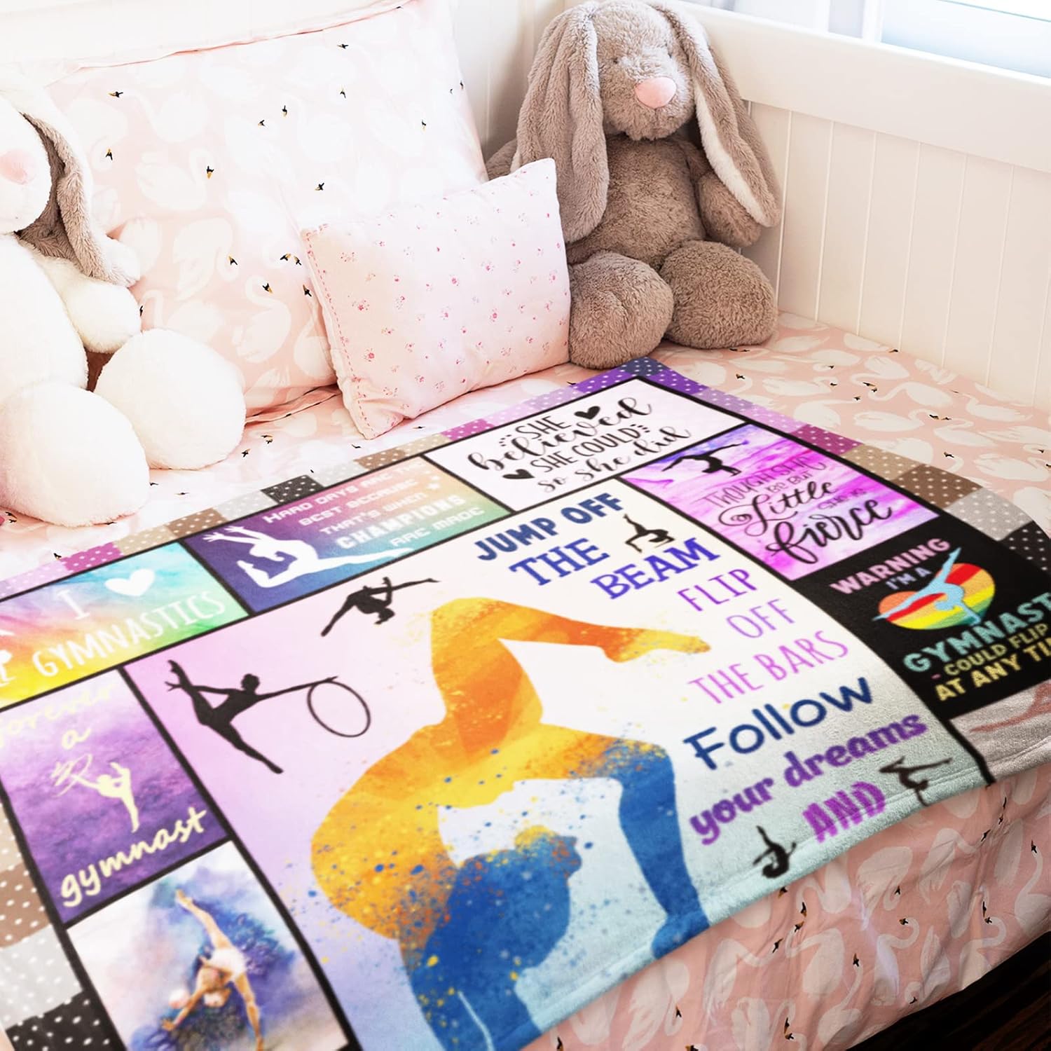 Gymnastics Themed Blanket 50x40 - Perfect Gift for Girls
