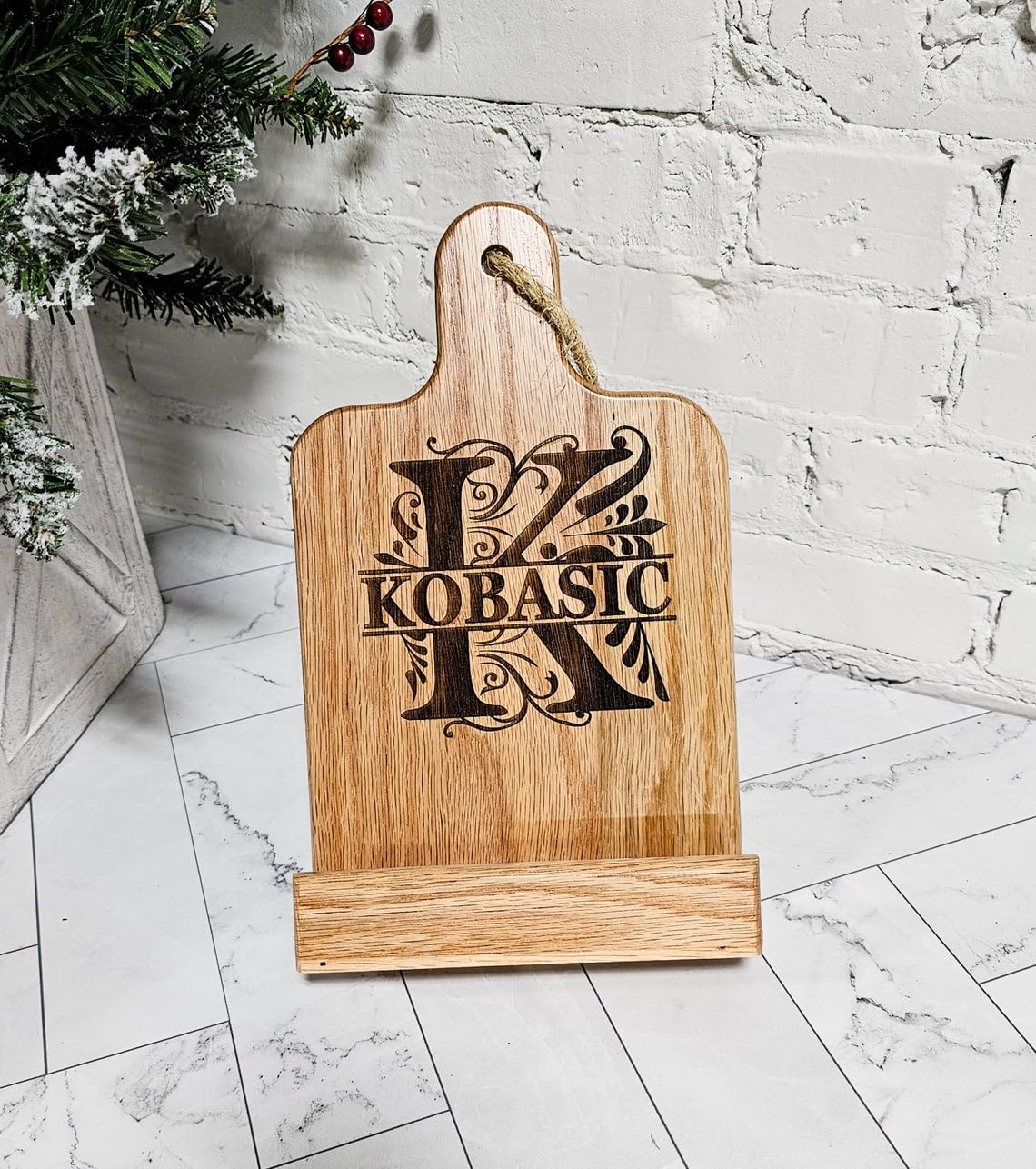 Personalized Cookbook Stand Made of Quality Oak Wood