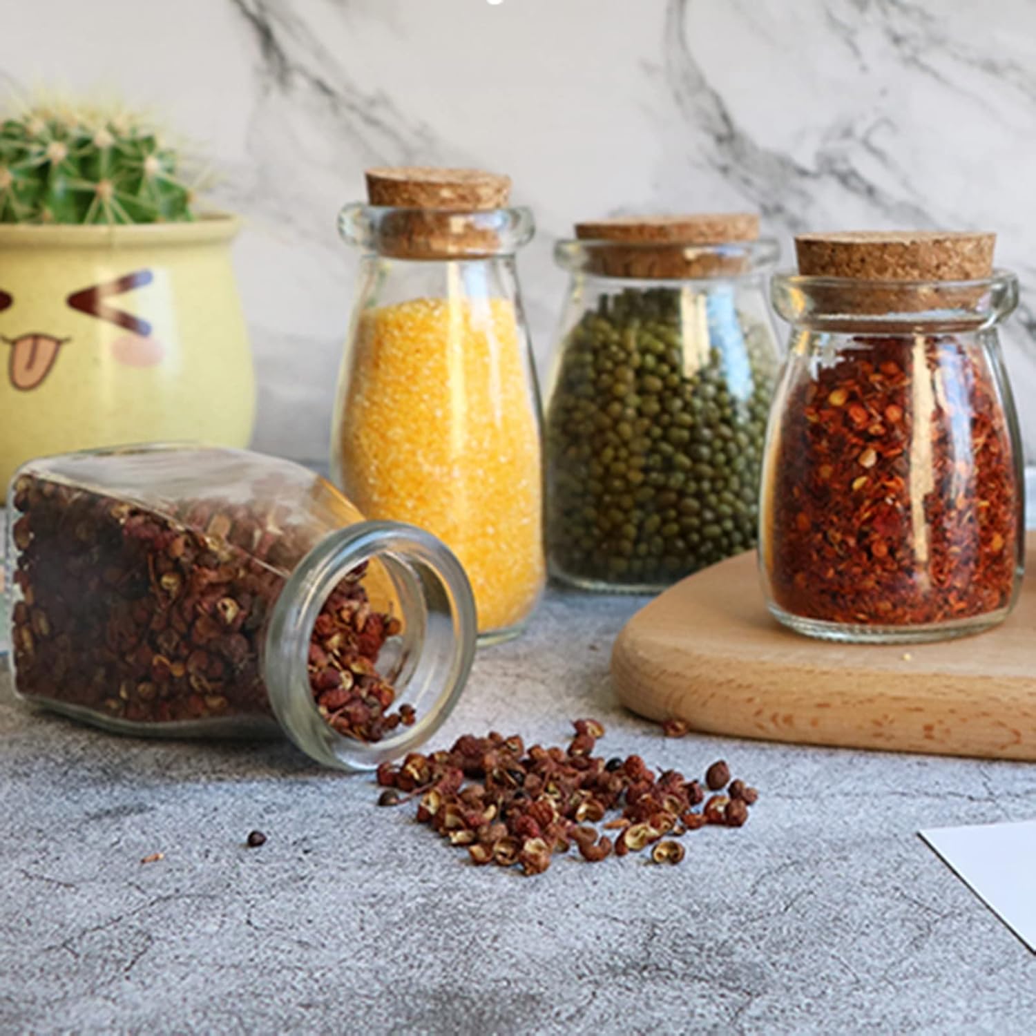 Yarlung 30 Pack Glass Favor Jars with Cork Lids