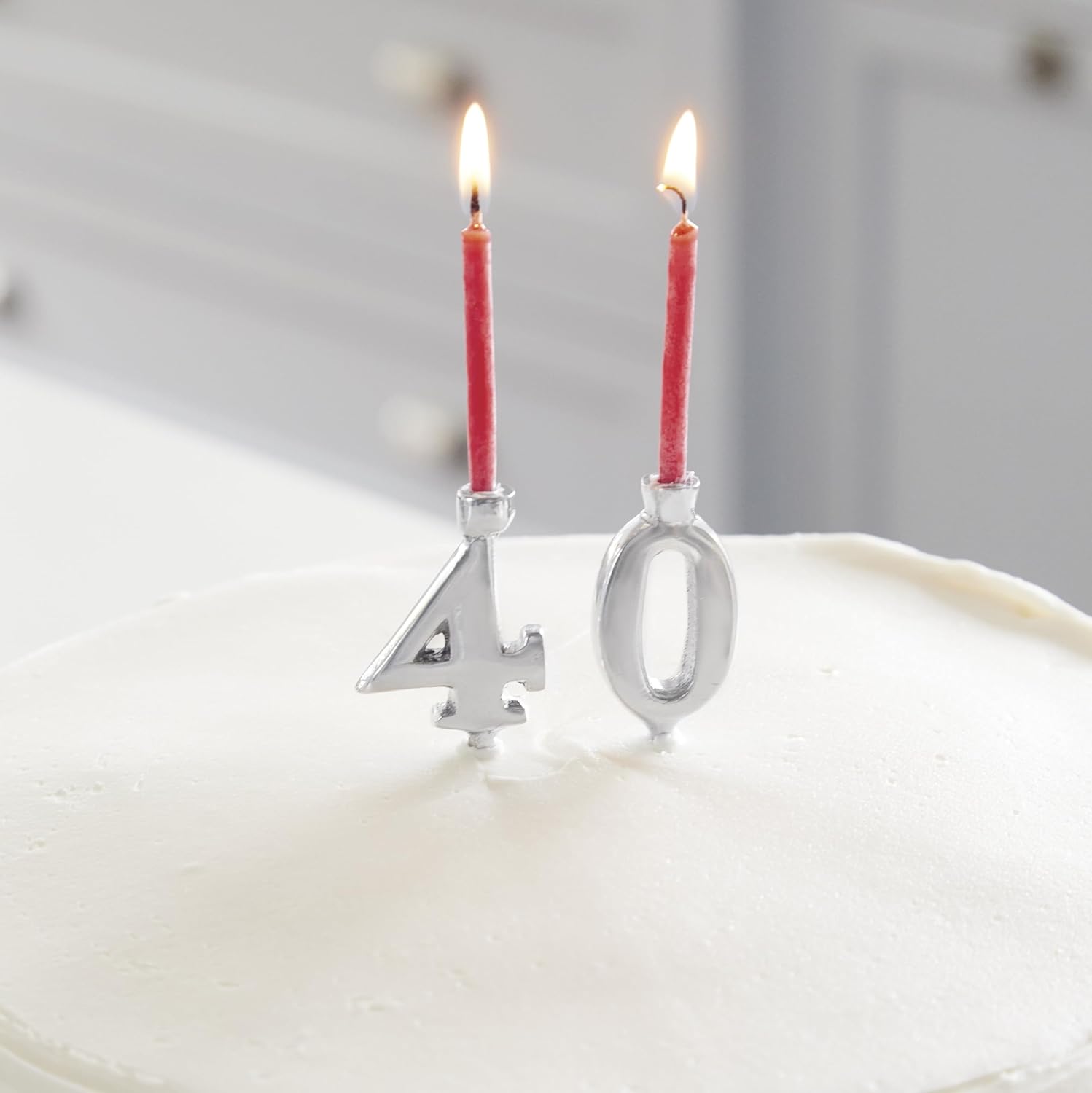 Mariposa Number Candle Holder Set Silver