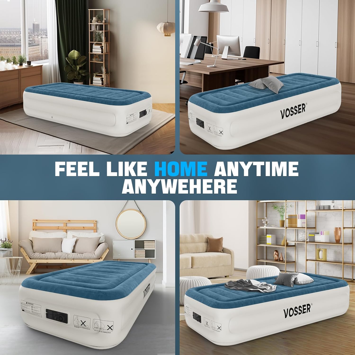 VOSSER Twin Air Mattress with Built in Pump