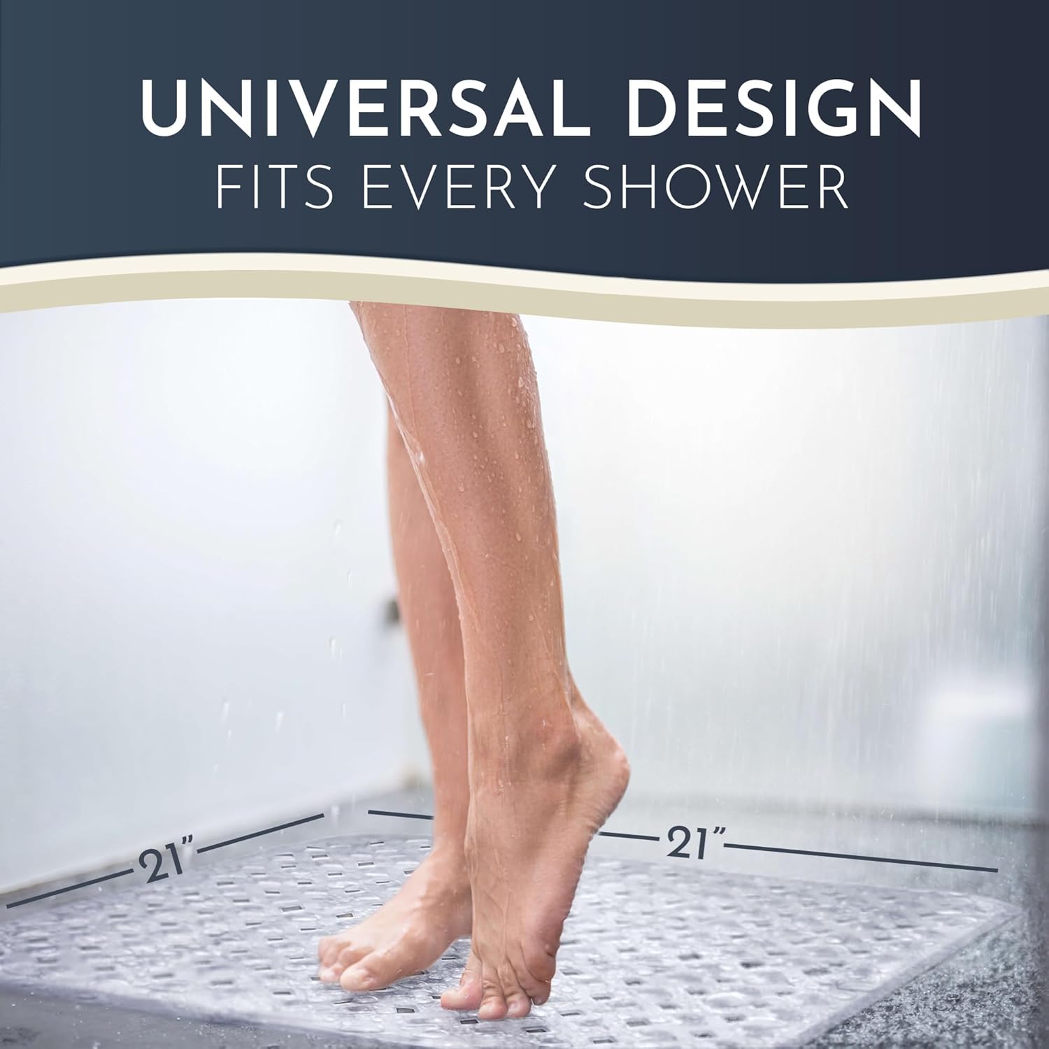 Homerella Anti Slip Shower Mat 21x21 Inch