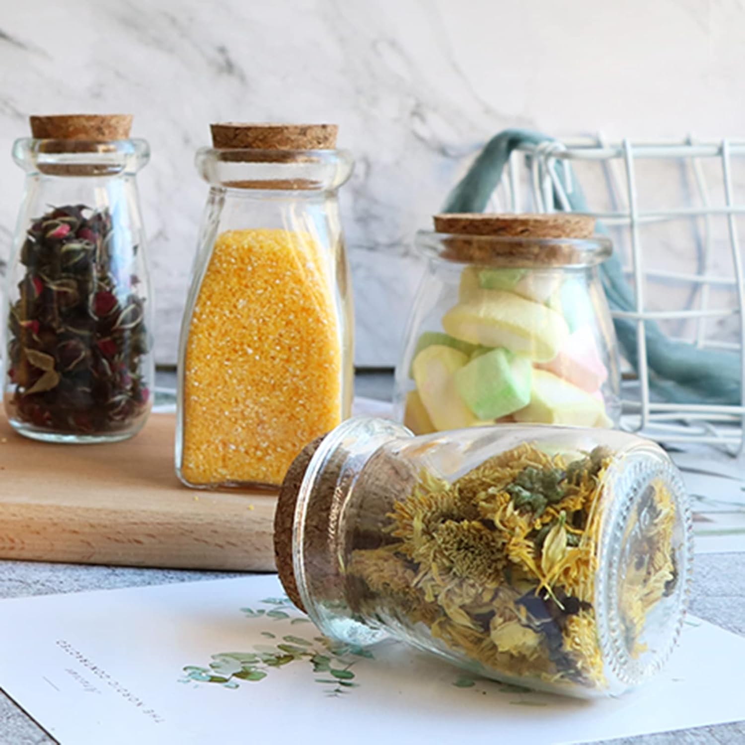 Yarlung 30 Pack Glass Favor Jars with Cork Lids