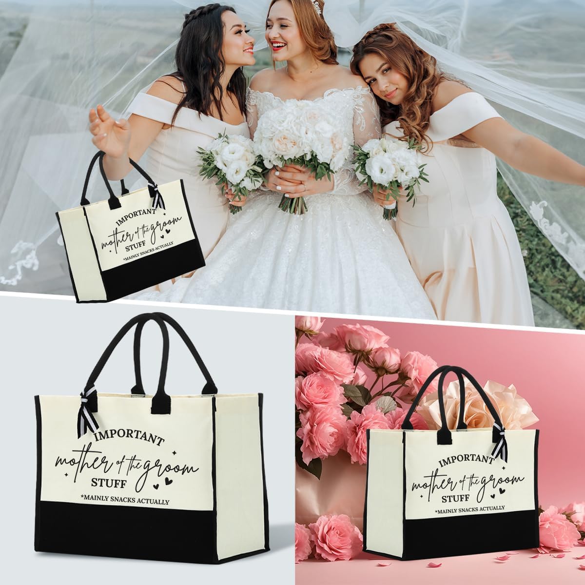 MIOOKISS Canvas Tote Bag for Women Wedding Gift