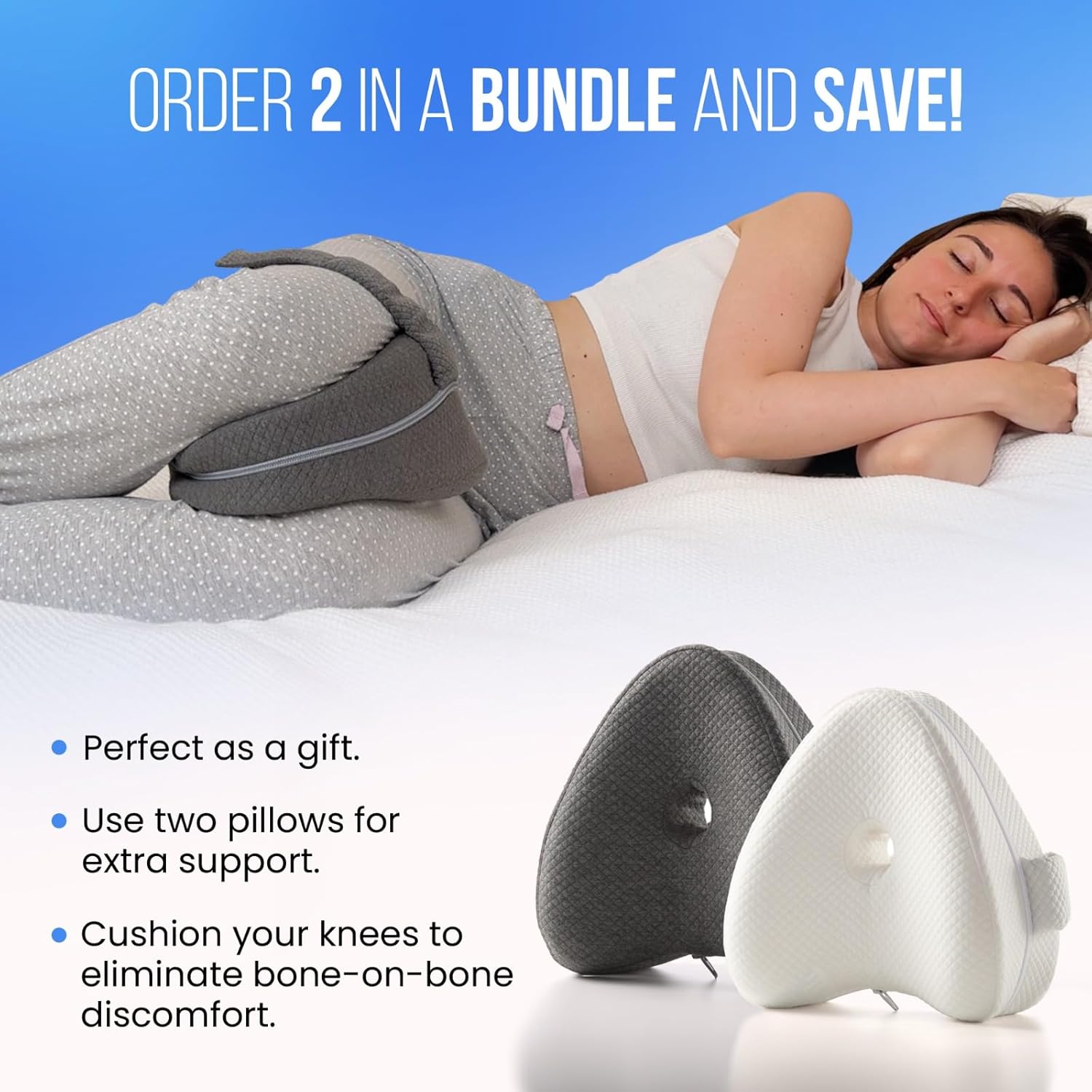 Knee Pillow for Side Sleepers Back Pain Relief