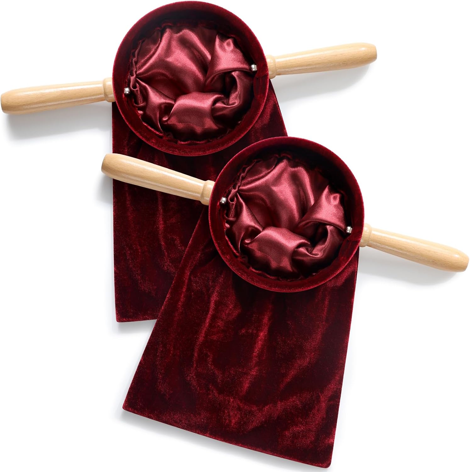 Tioncy Set of 2 Red Church Offering Bags with Handles