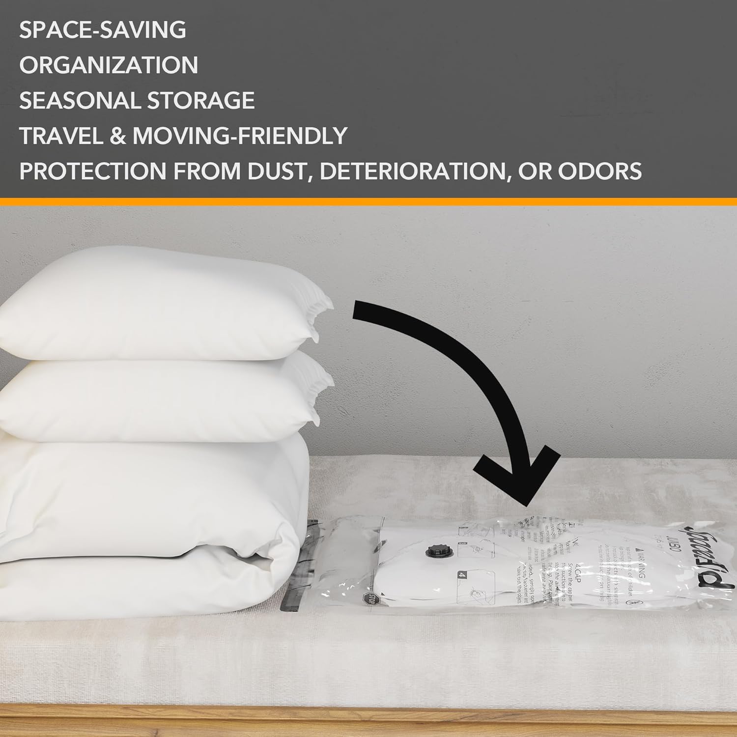 SpaceAid 14 Pack Vacuum Storage Bags with Electric Pump