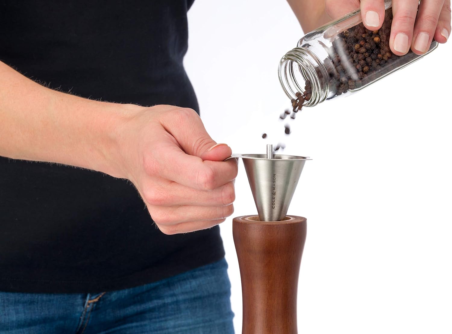 Cole Mason Salt and Pepper Funnel Stainless Steel