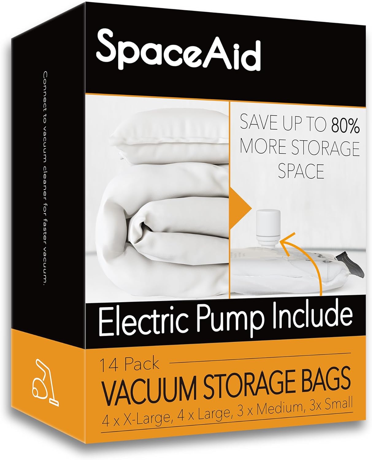 SpaceAid 14 Pack Vacuum Storage Bags with Electric Pump