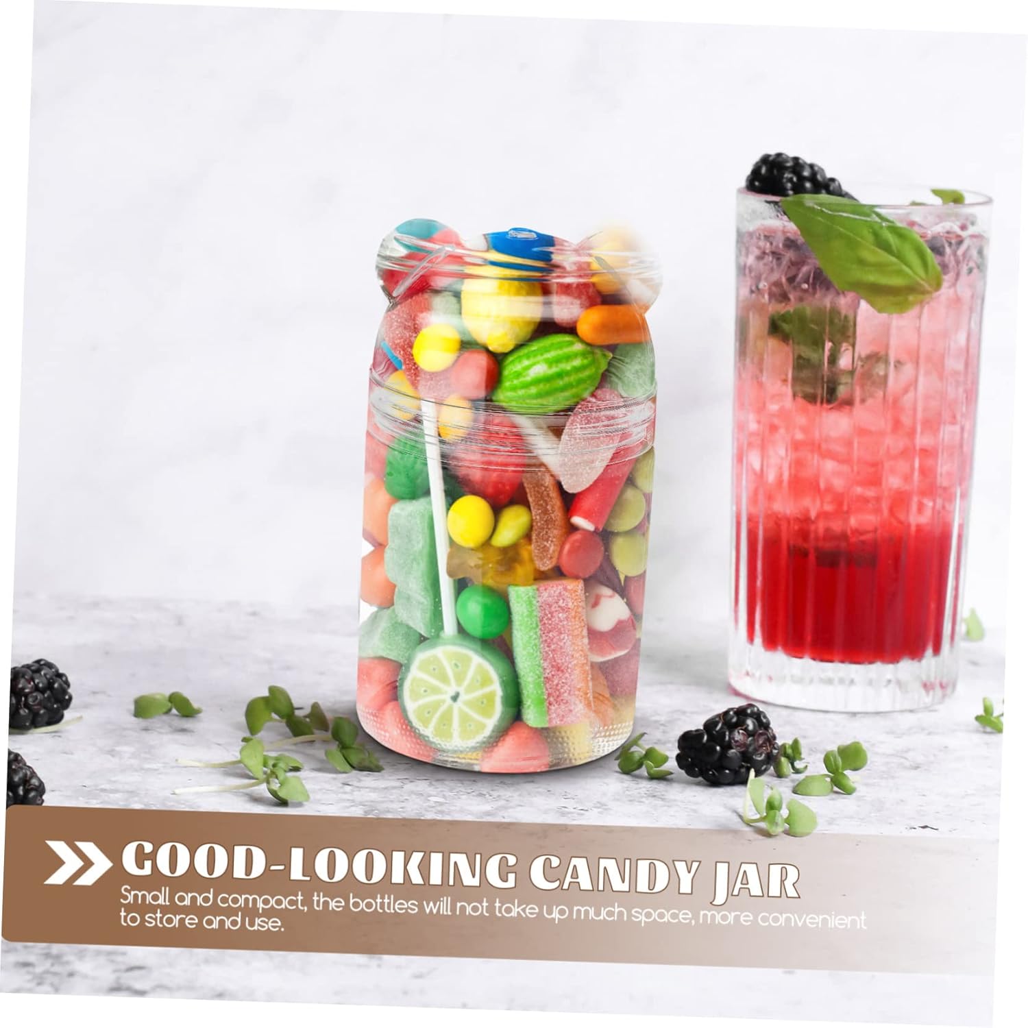 6pcs Transparent Bear Shaped Candy Storage Jars for Party Favors