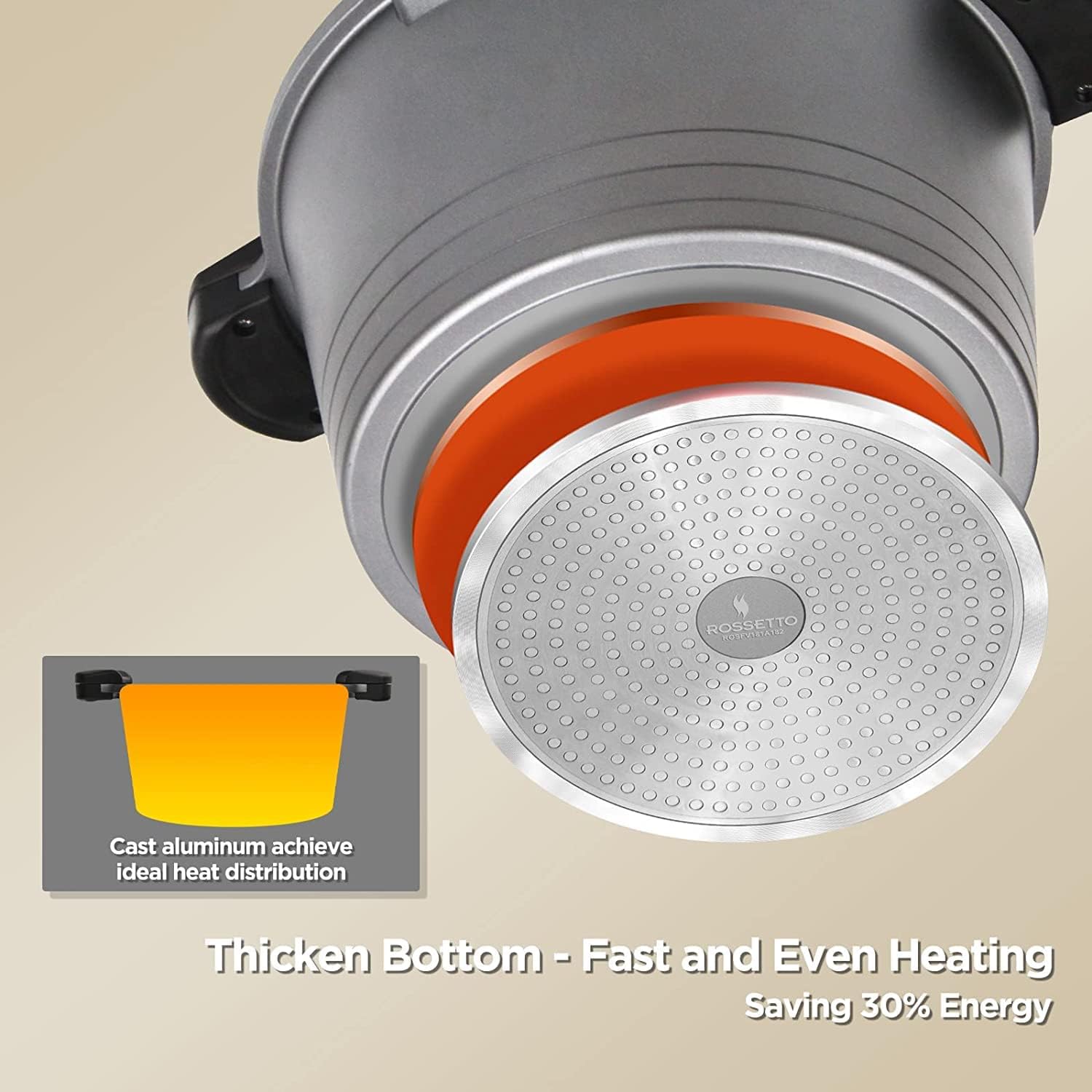 5 Quart Pasta Pot with Strainer Lid and Tempered Glass Lid