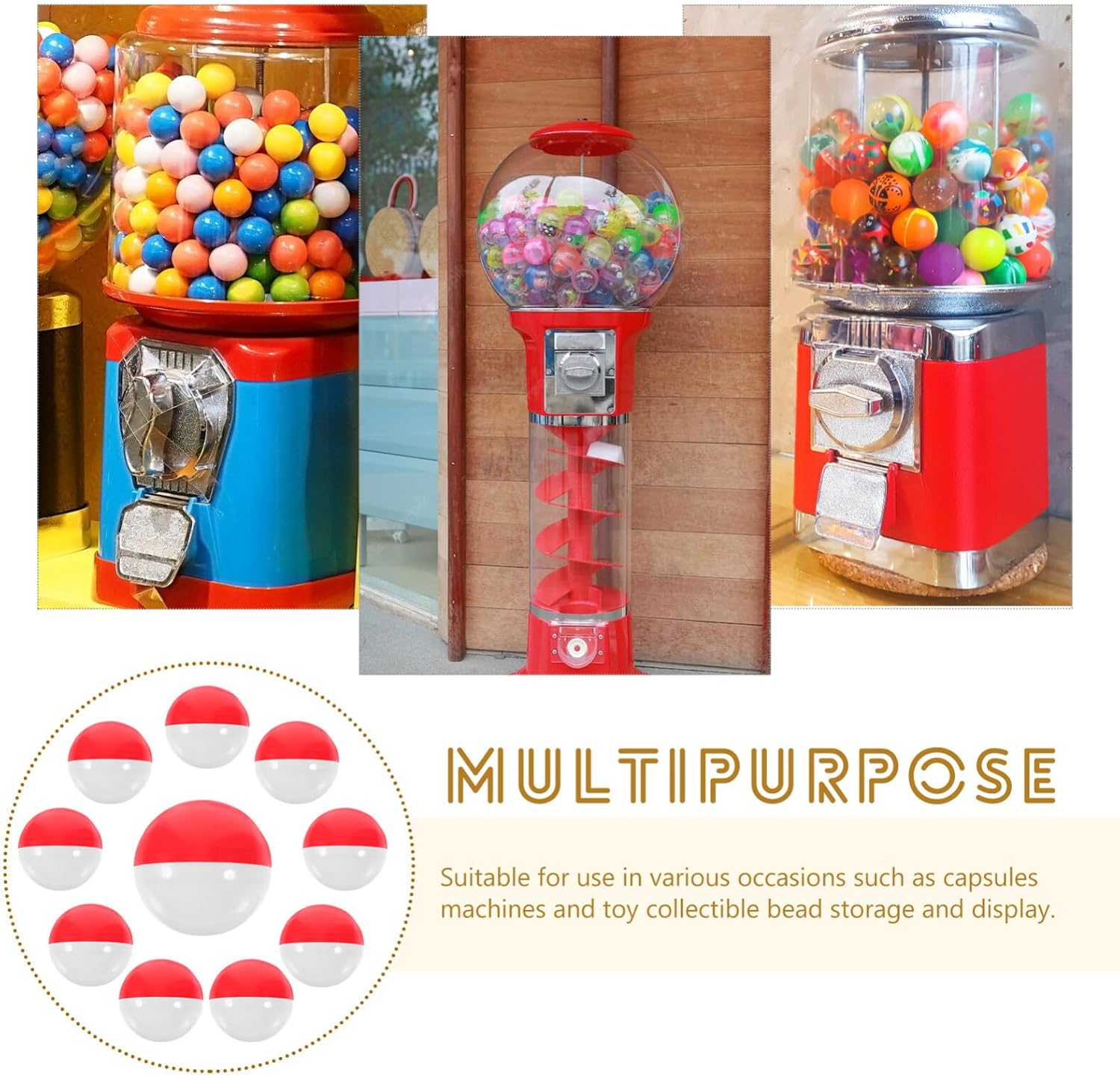 50pcs Empty Plastic Fillable Balls for Candy Molds and Party Favors