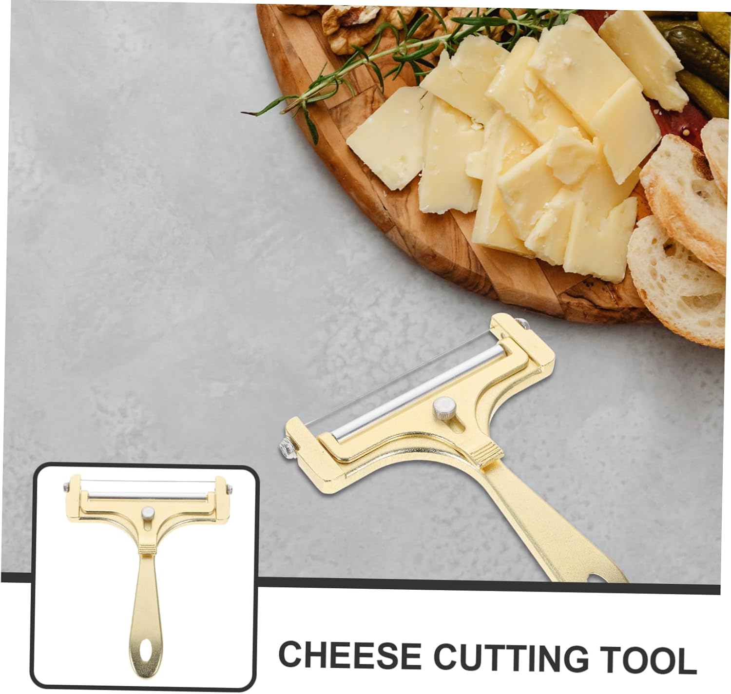 1 Set Golden Aluminum Cheese Slicer with Cutting Tools