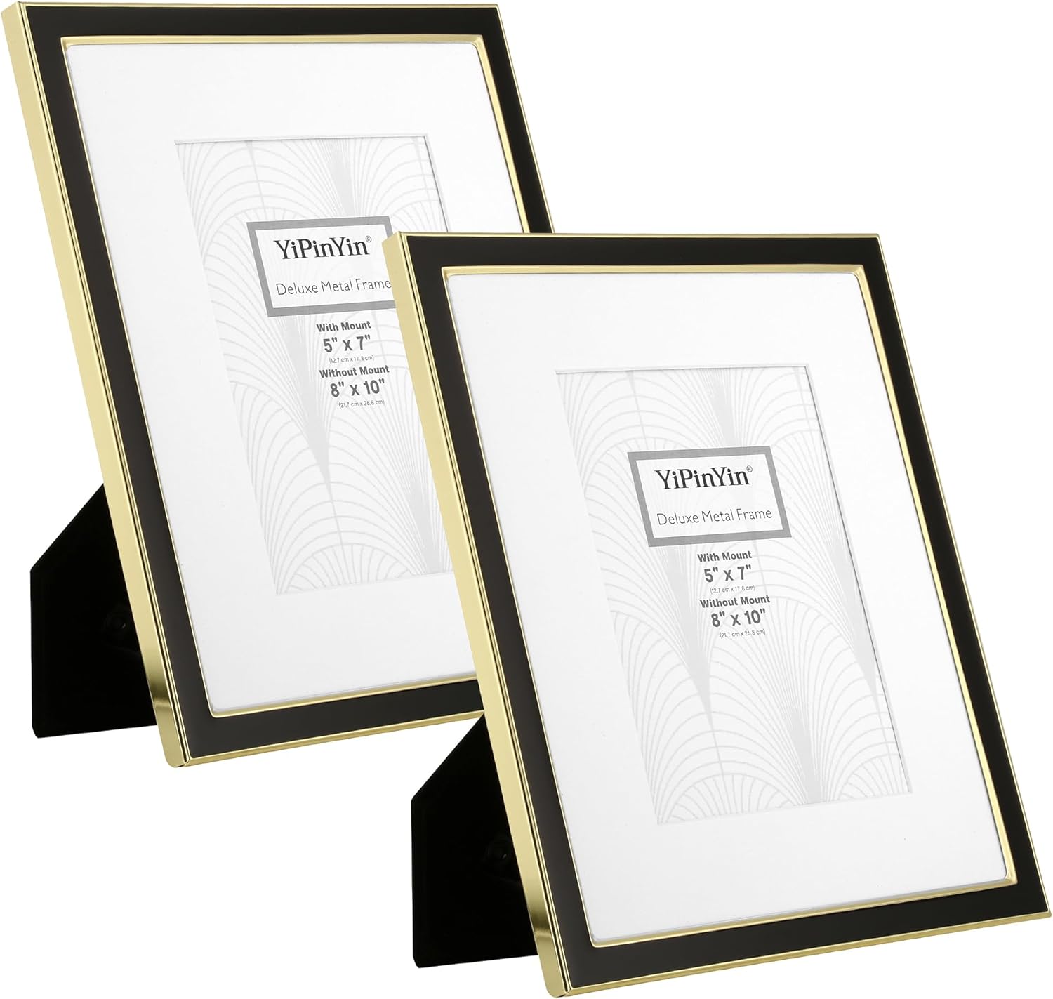 8x10 Gold Metal Edge Frames Set of 2 with Easel