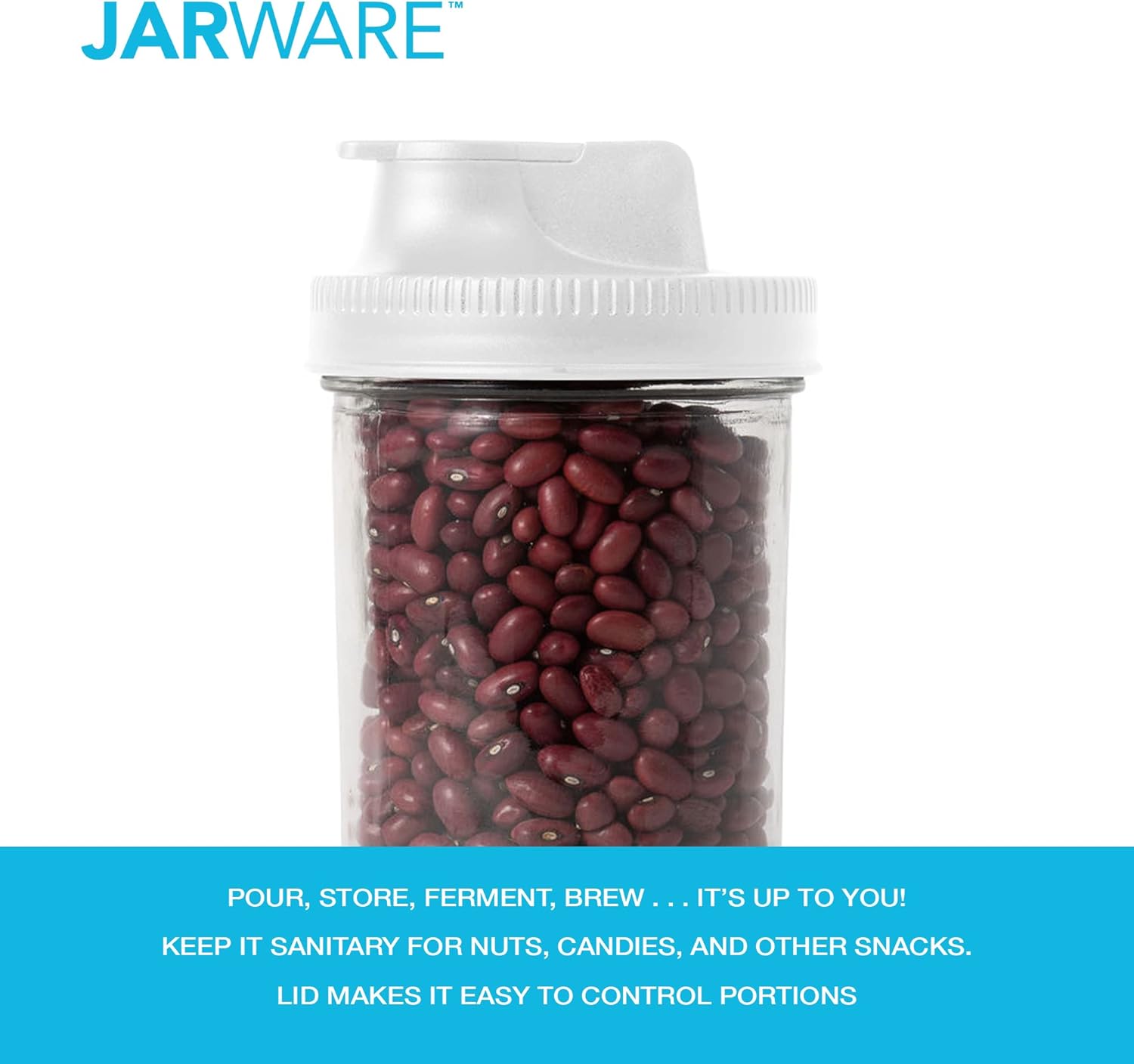 Jarware 82689 White Spout Mason Jar Lid Set of 2