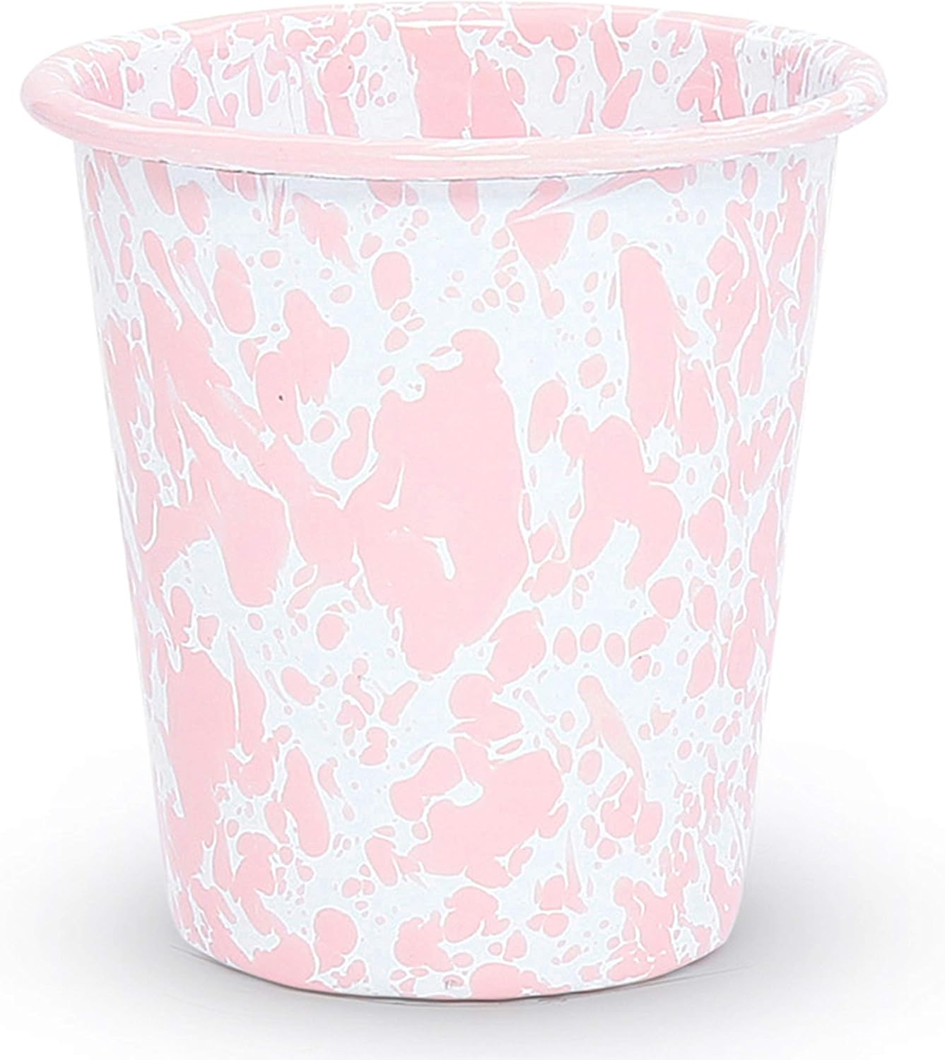 Crow Canyon Home Enamelware Tumbler 10 oz Pink White Splatter Single