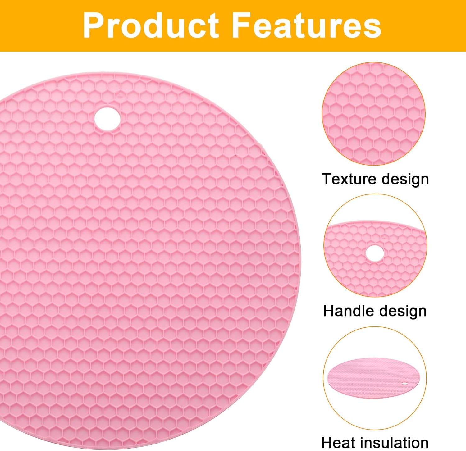 Uxcell 3pcs Silicone Jar Opener Pads Pink