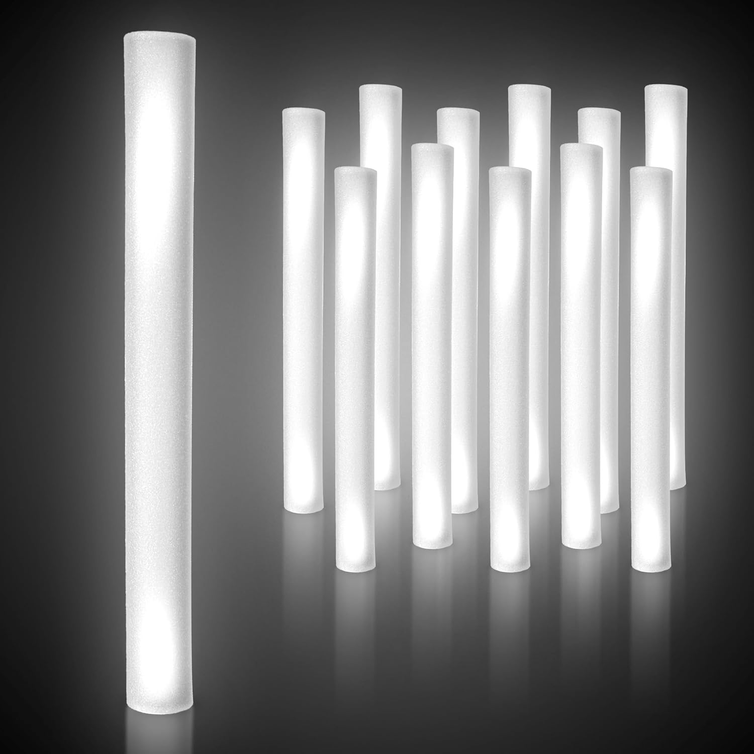 LED Foam Sticks 12 Pack 16-Inch 3 Light Modes