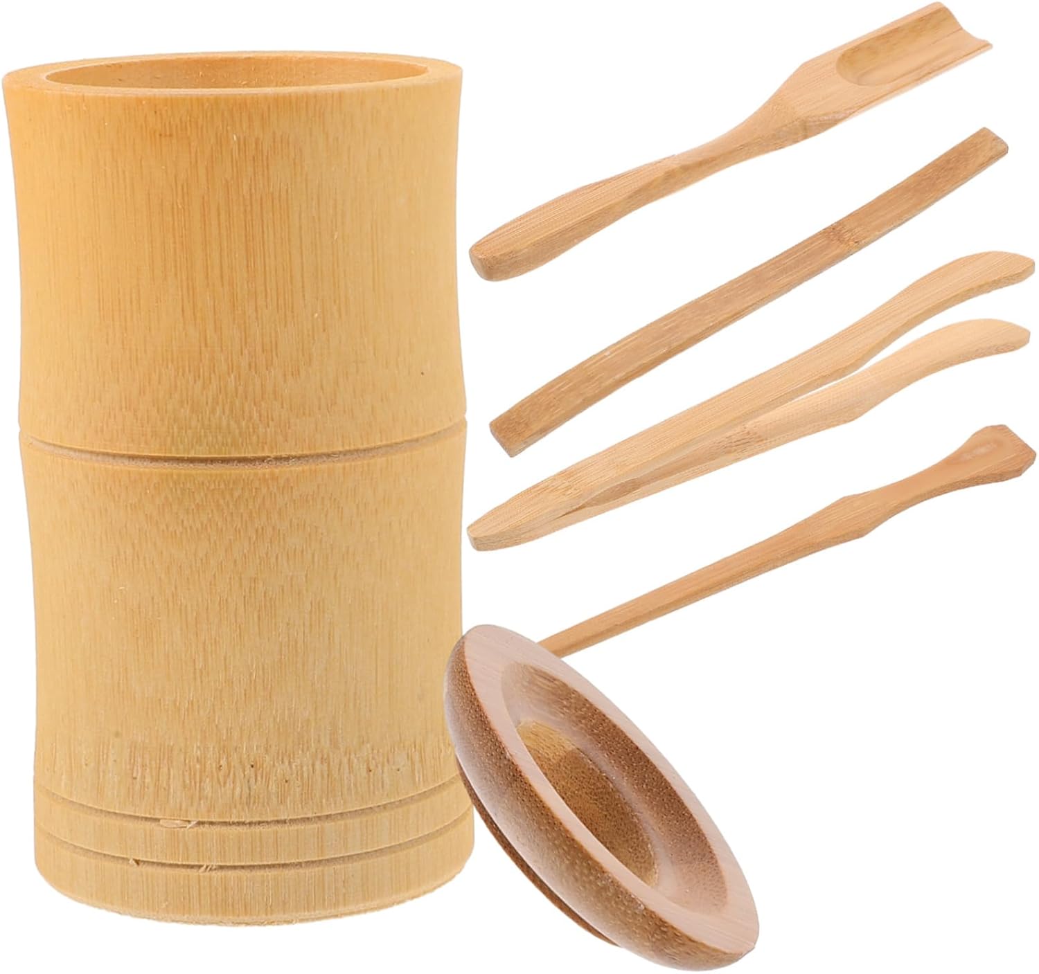 Alipis 6 Piece Bamboo Tea Set for Home Use