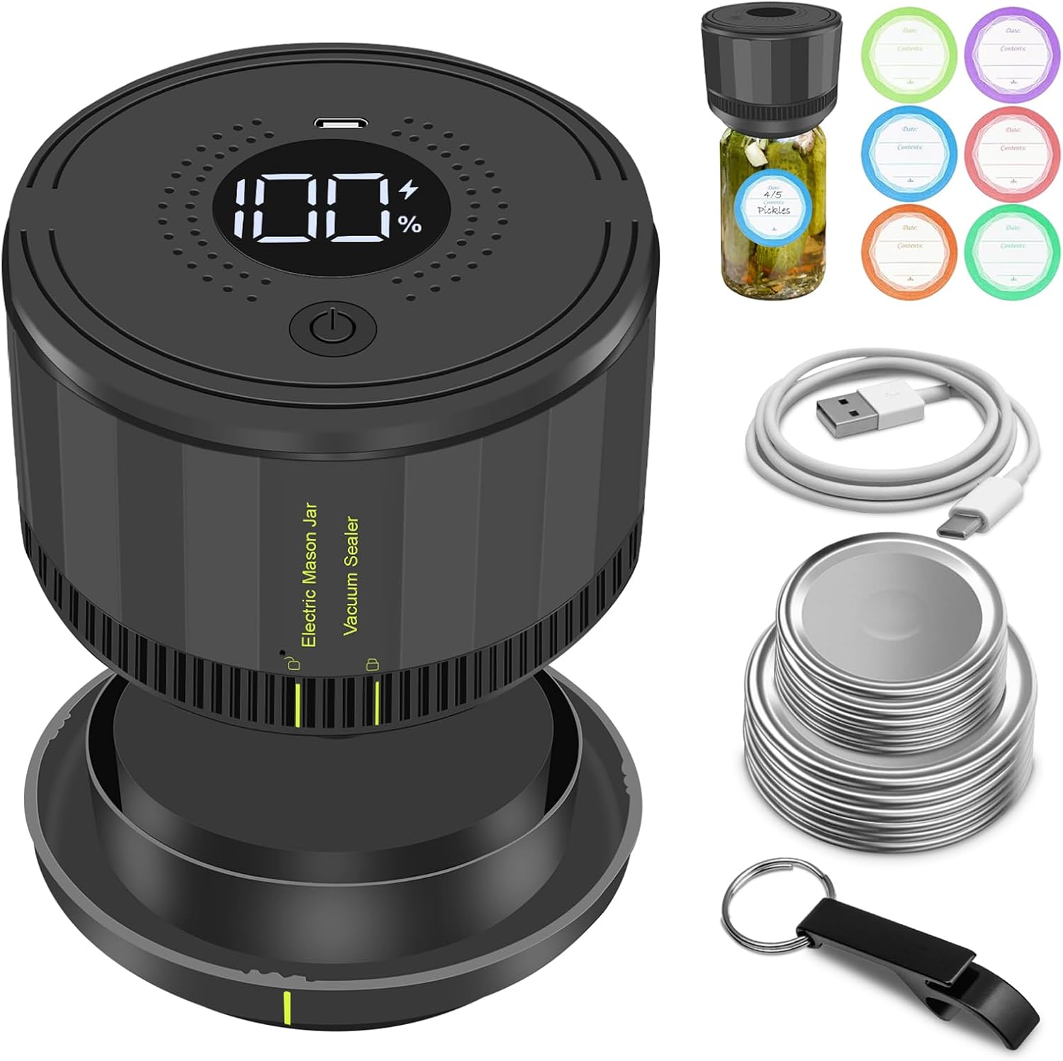 Auto Stop Electric Mason Jar Vacuum Sealer Kit