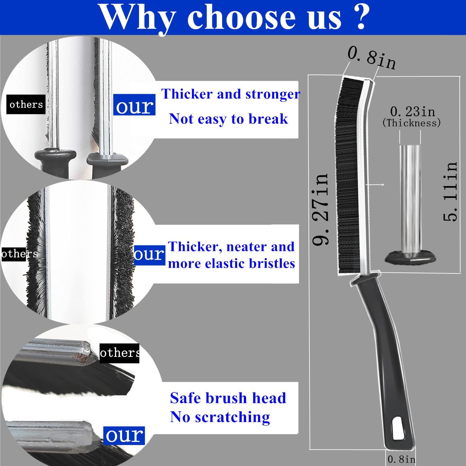 Hard Bristle Crevice Cleaning Brush 2 Pack