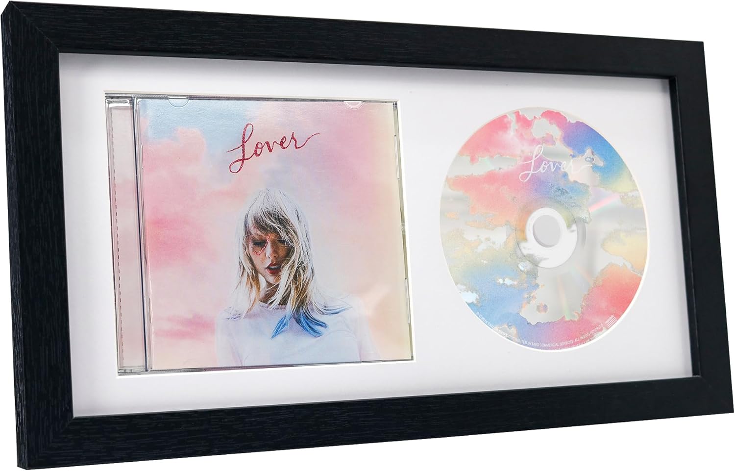 Hodeframe CD Wall Display Frame Black with White Mat