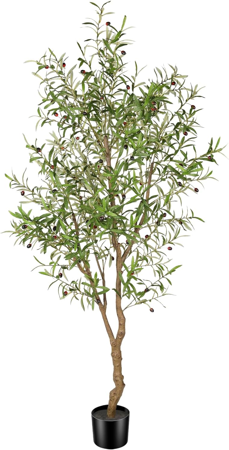7ft Faux Olive Tree for Home Office Decor