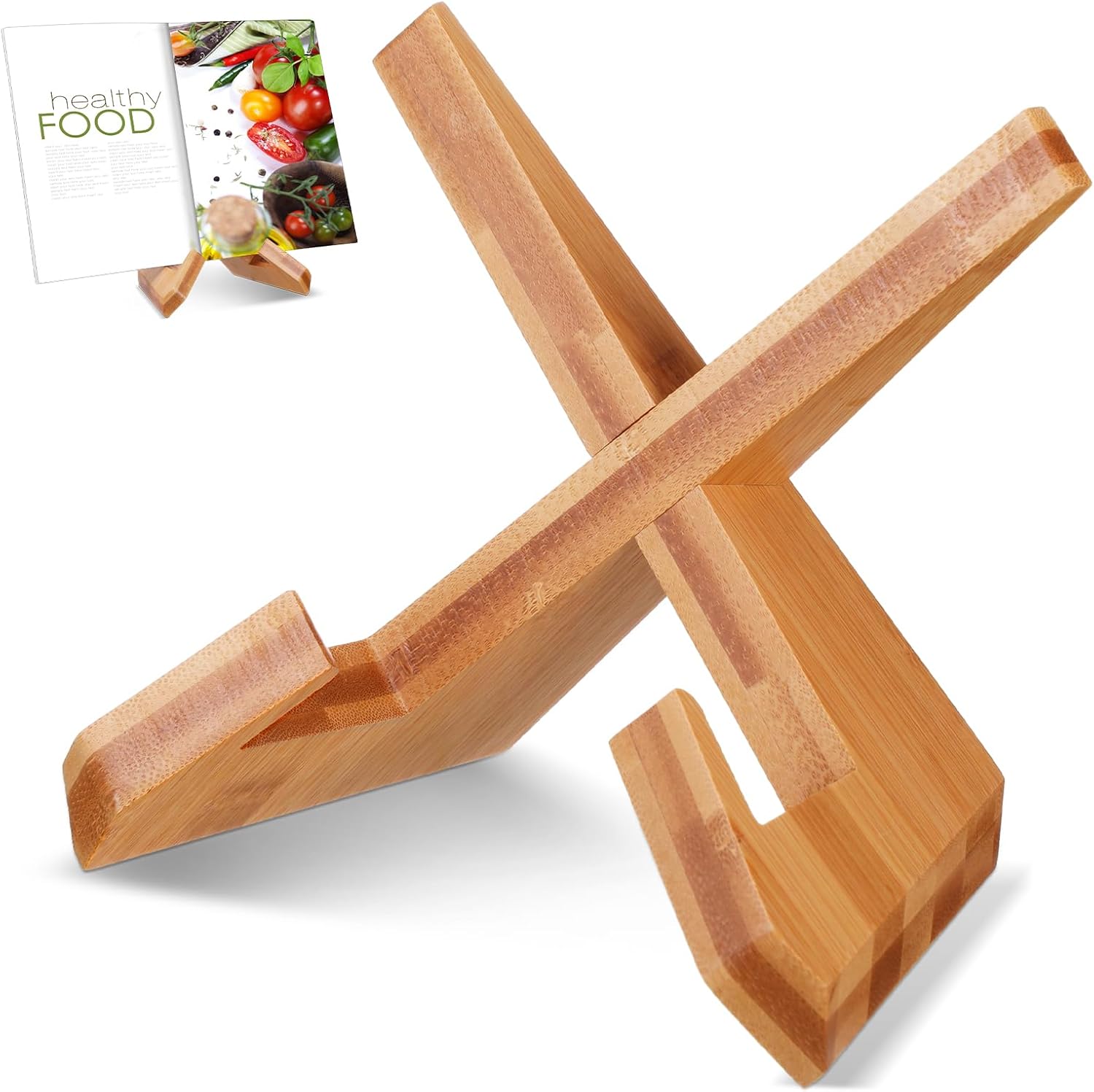 Wooden Cookbook Stand with Adjustable Angle