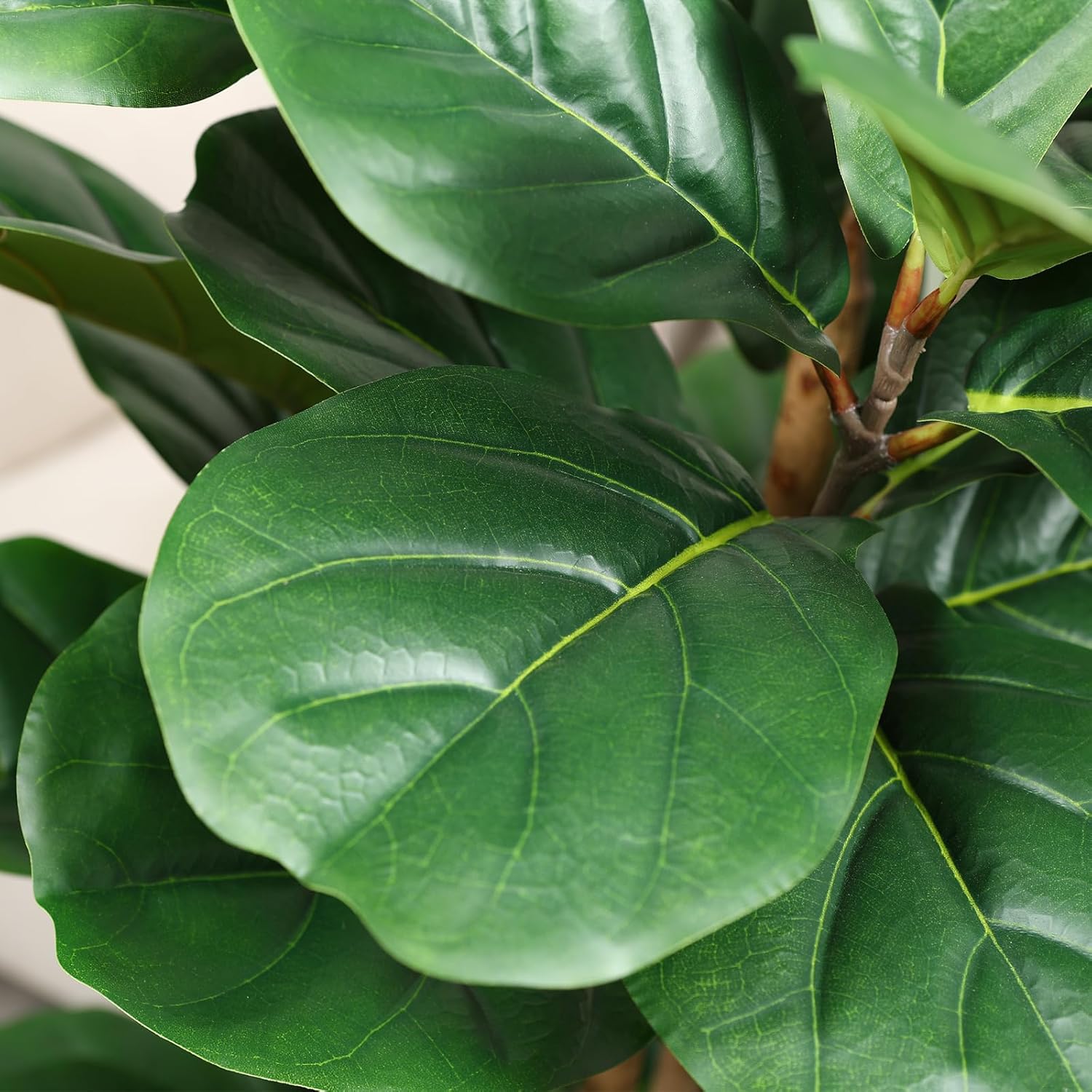 OAKRED Artificial Fiddle Leaf Fig Tree with White Planter 5ft
