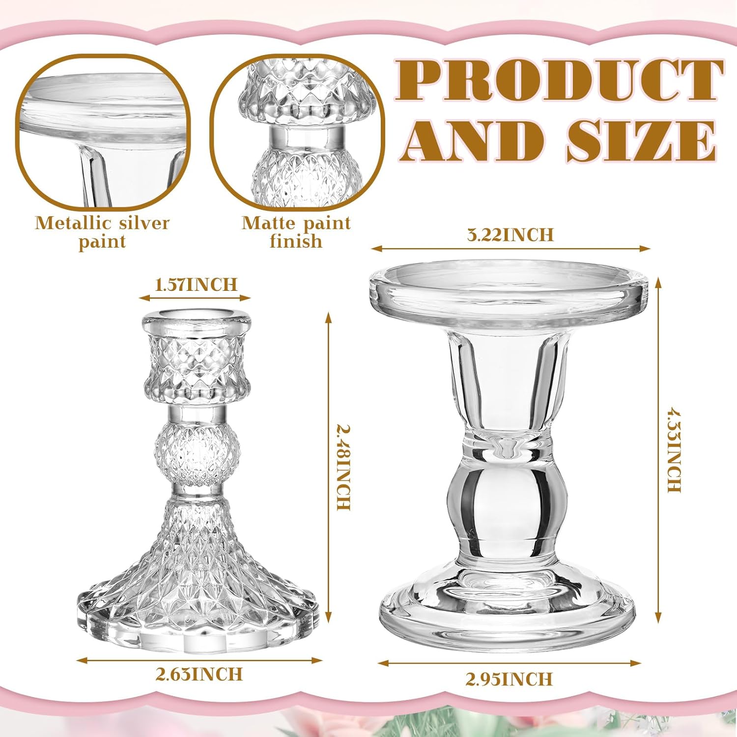 Irenare Unity Candles with Holder for Wedding Ceremony Decorations